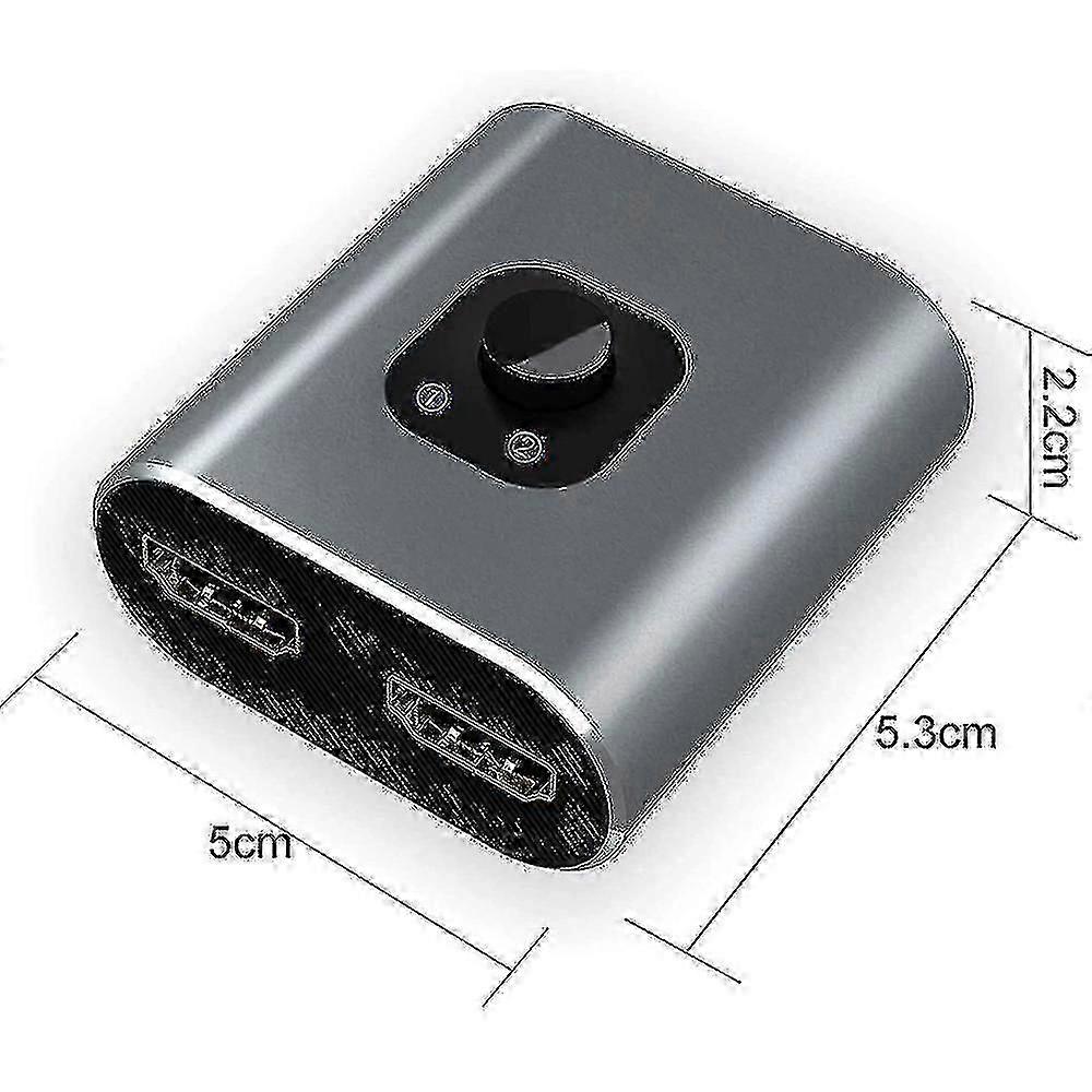 Hdmi Switch 4k HDMI Splitter - Gana Prime Aluminium Bidirektionaler HDMI Switcher 1 In 2 Out (Single Display) oder 2 Eingang 1 Ausgang, unterstützt 4K 3D HD 108