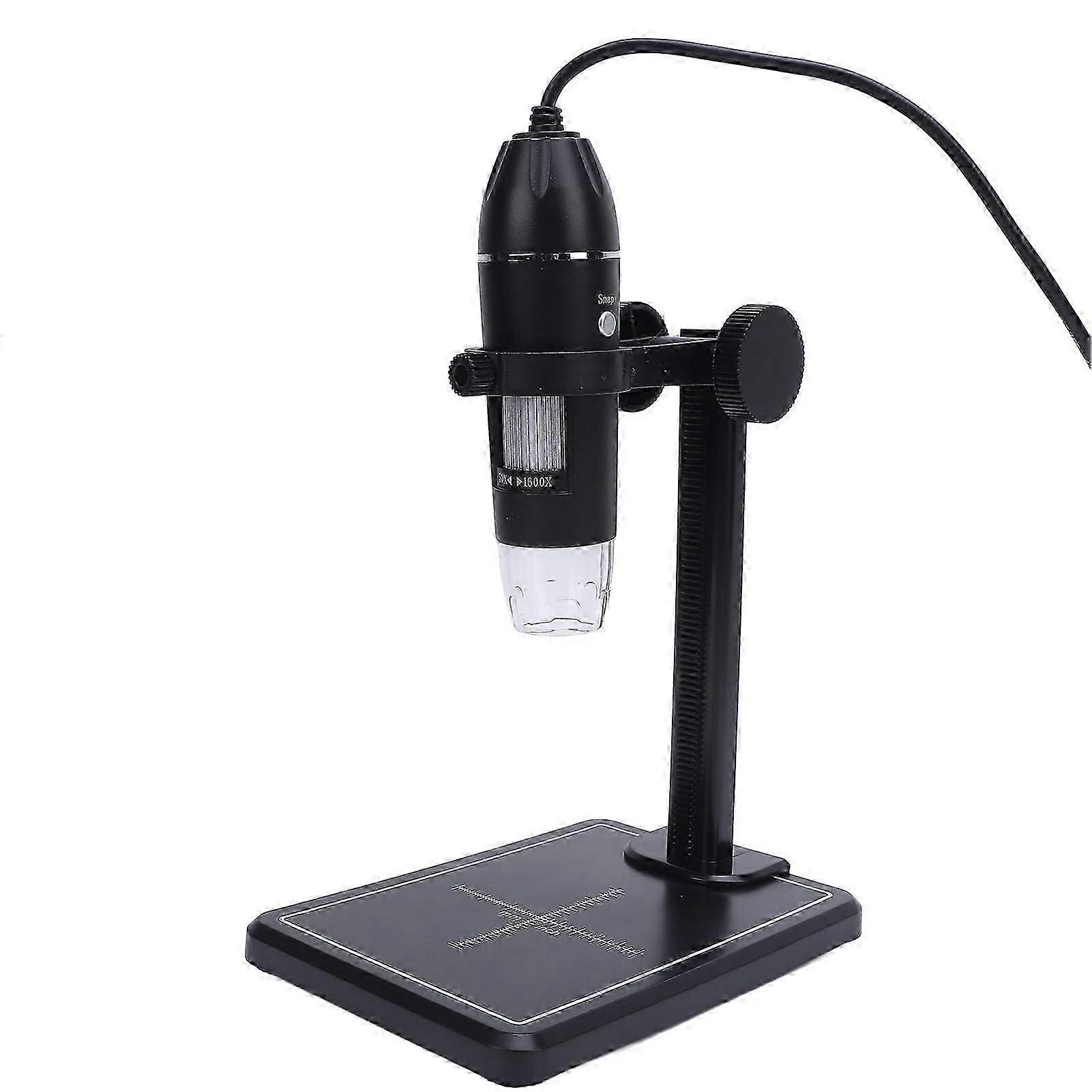 Digital Microscope, 1600x Magnification Microscope with 8 Adjustable LED Lights and Stand, USB Microscope for PC Phone