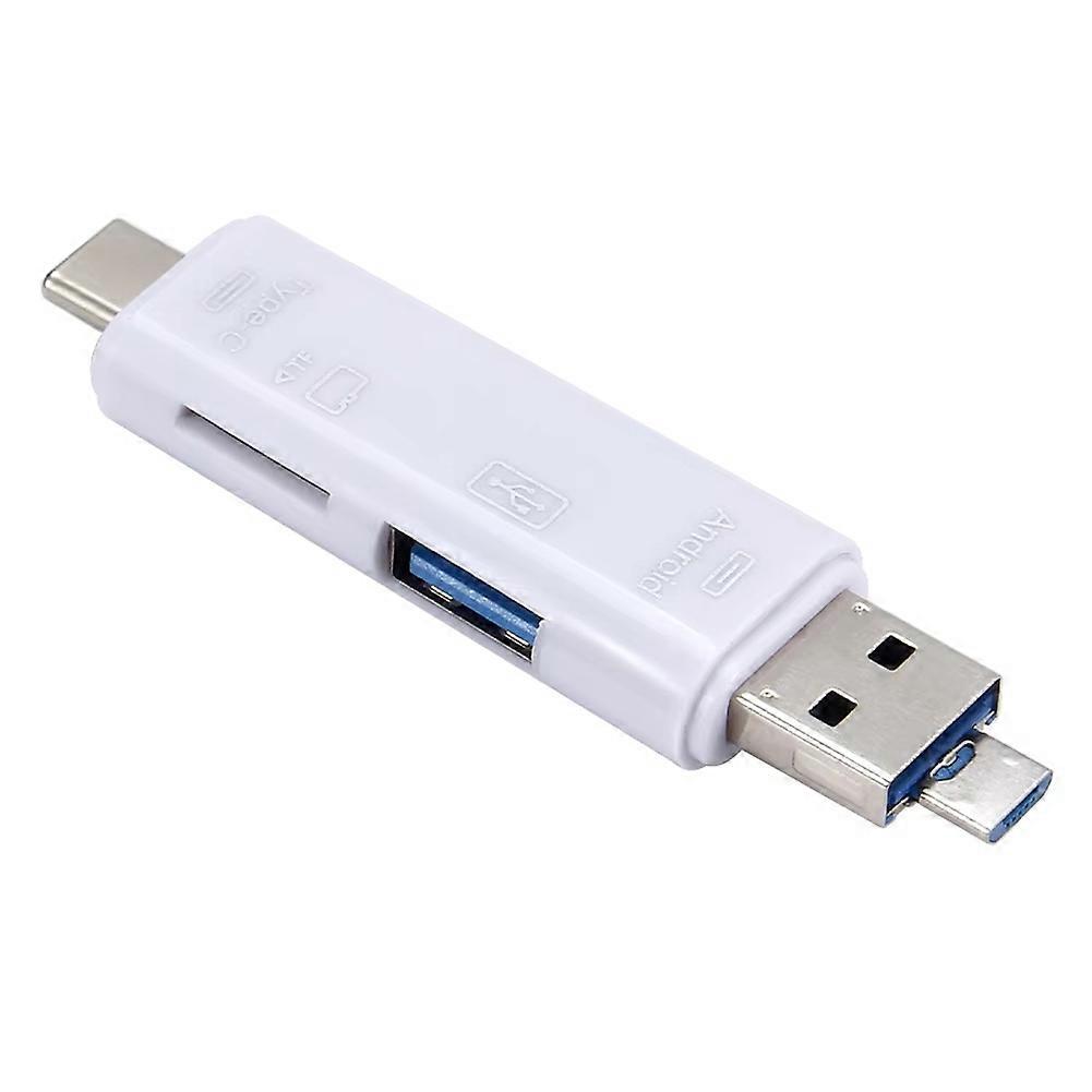 Multifunction USB 3.0 Type C USB Micro-USB SD TF Memory Card Reader for Android Computer Dock OTG Type C Adapter White