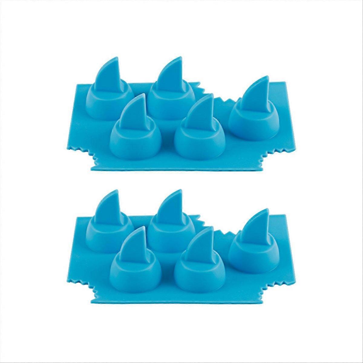 Silicone Sharks Fin Shape Ice Tray For Freezer 2pcs