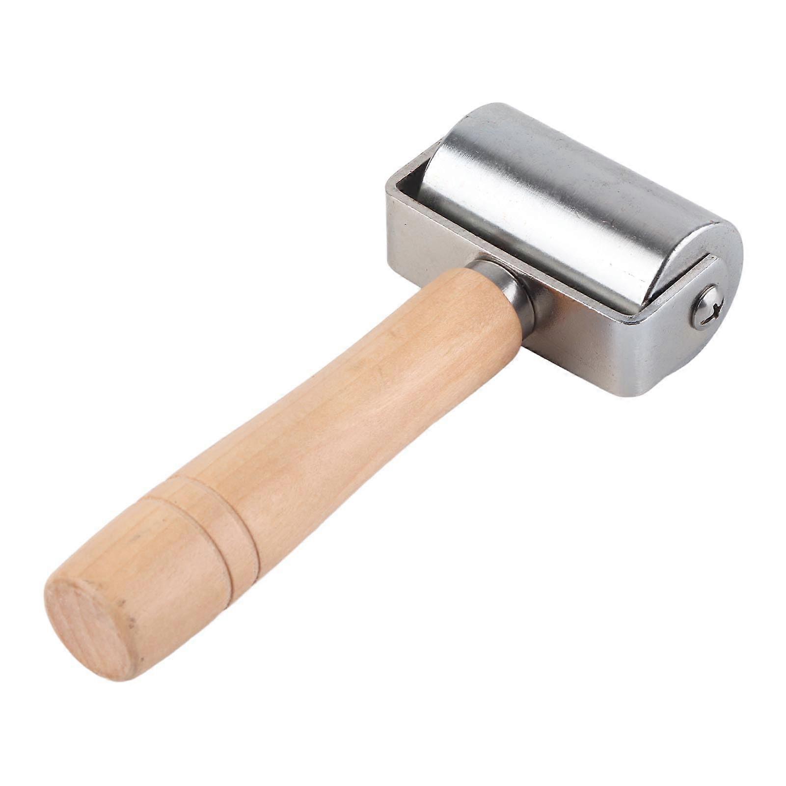 Leather Press Tool Solid Structure Leather Roller Tool For Flattened Wooden Handles Softer Finish Medium Size