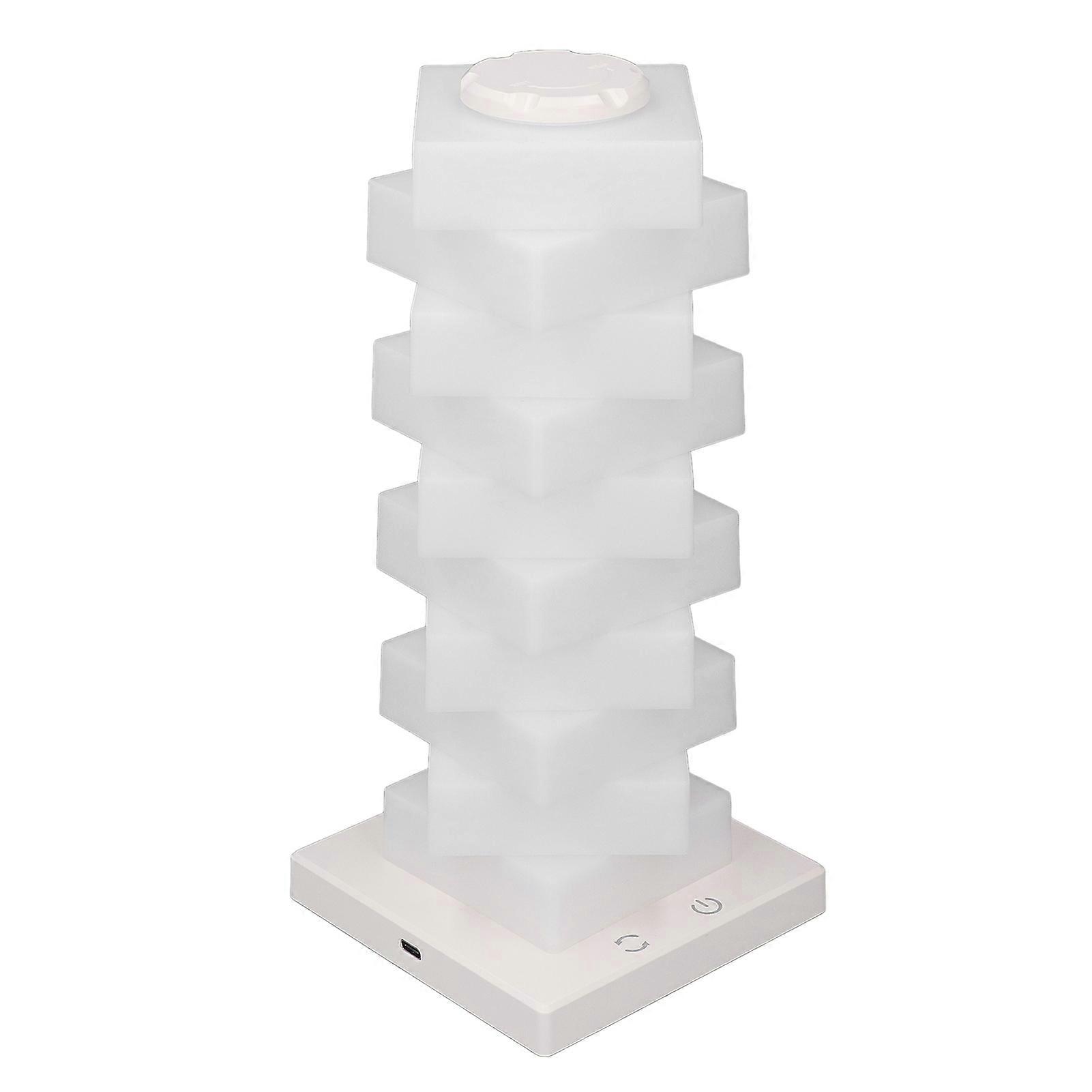 Stackable Night Light 3D LED RGB Touch Desk Lamp DIY Stacked Kids Table Lamp with Wireless Charging Base for Home Bedroom Game Room Decor 