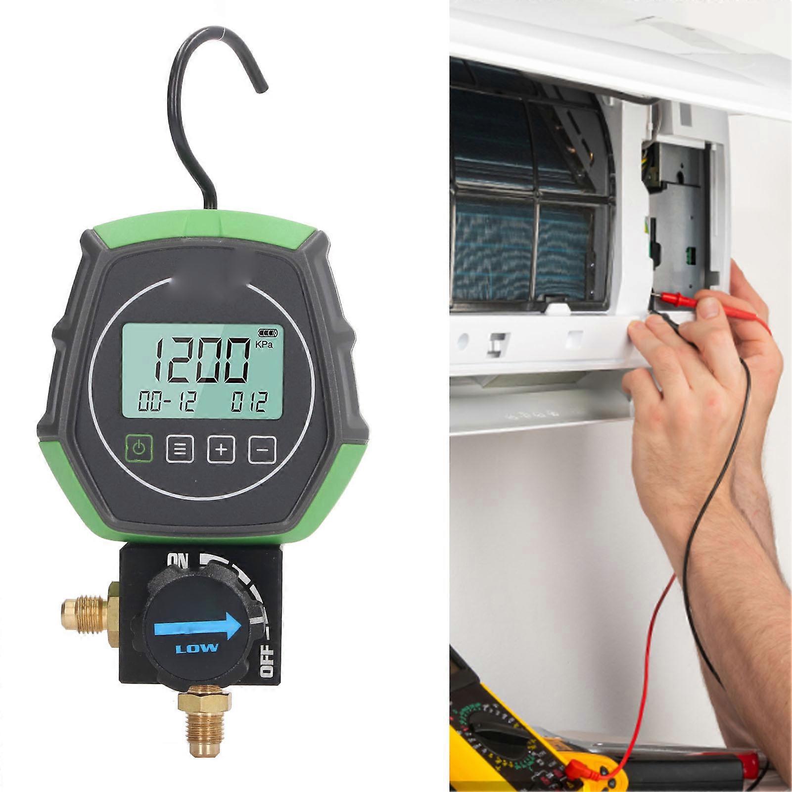 Digital Manifold Gauge Vacuum Pressure Temperature Tester Air Condition Manifold Meter Built in 90 Refrigerants 