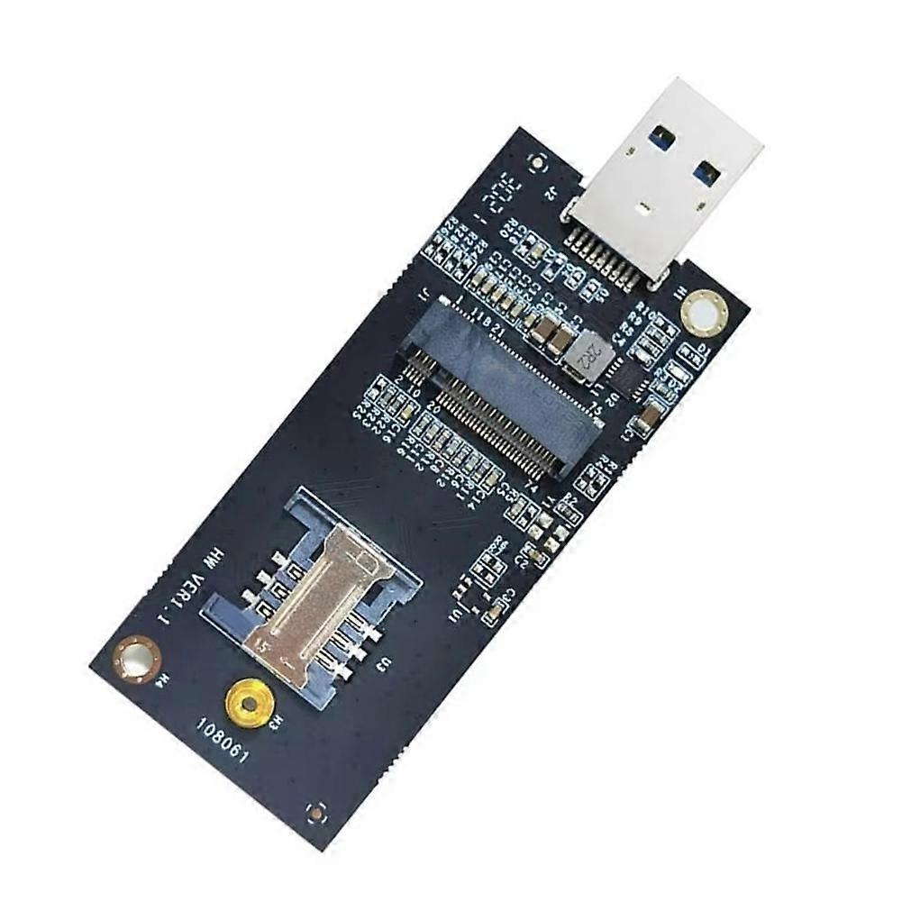 NGFF Key-B to USB 3.0 Adapter Card with SIM Slot WWan Module to USB with Antenna Supports 3G/4G/5G Network Card