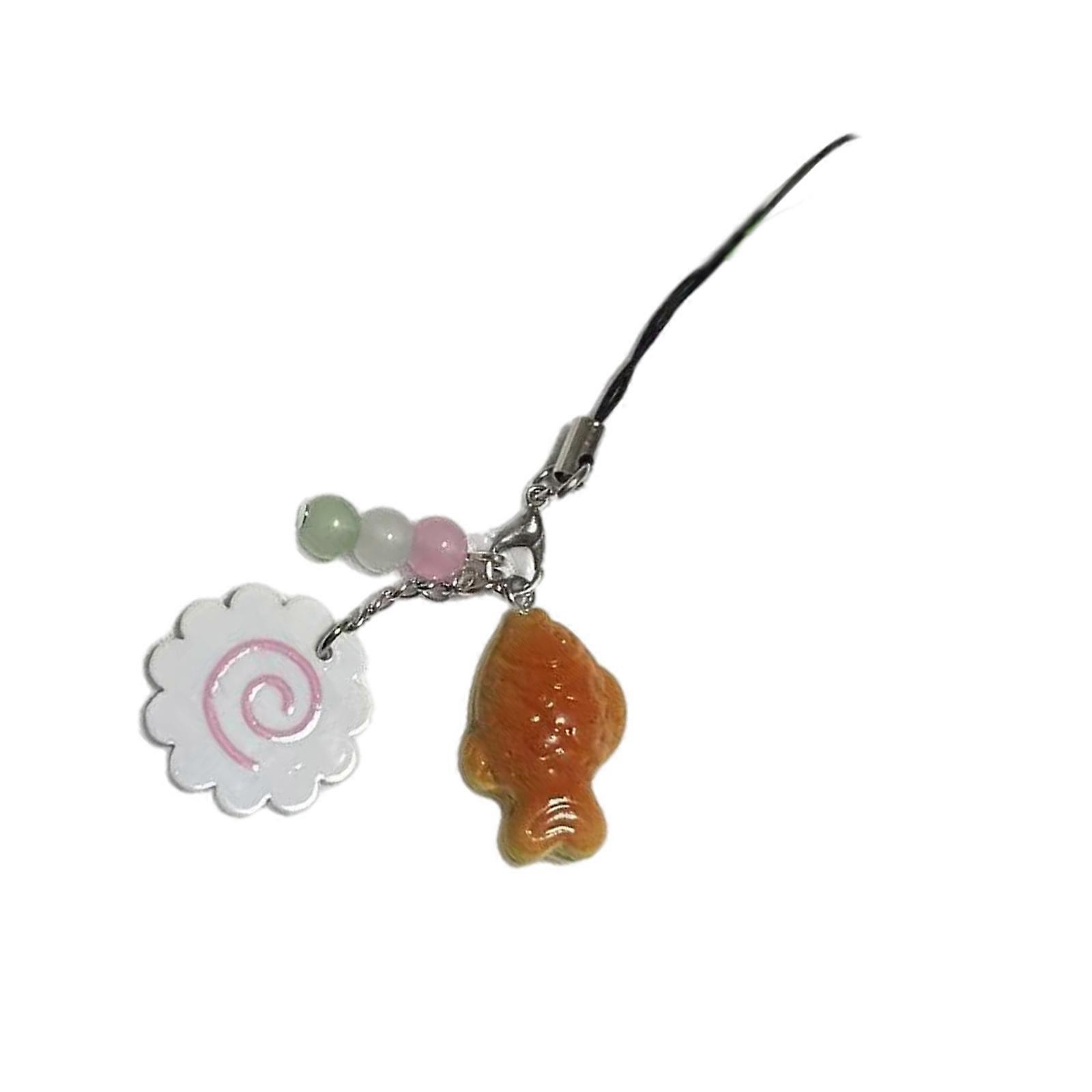 Multicolor Fish Bone Keyring Creative CCD Camera Pendant Beaded Accessory Resin Texture for Backpack or Gift Giving Multicolor