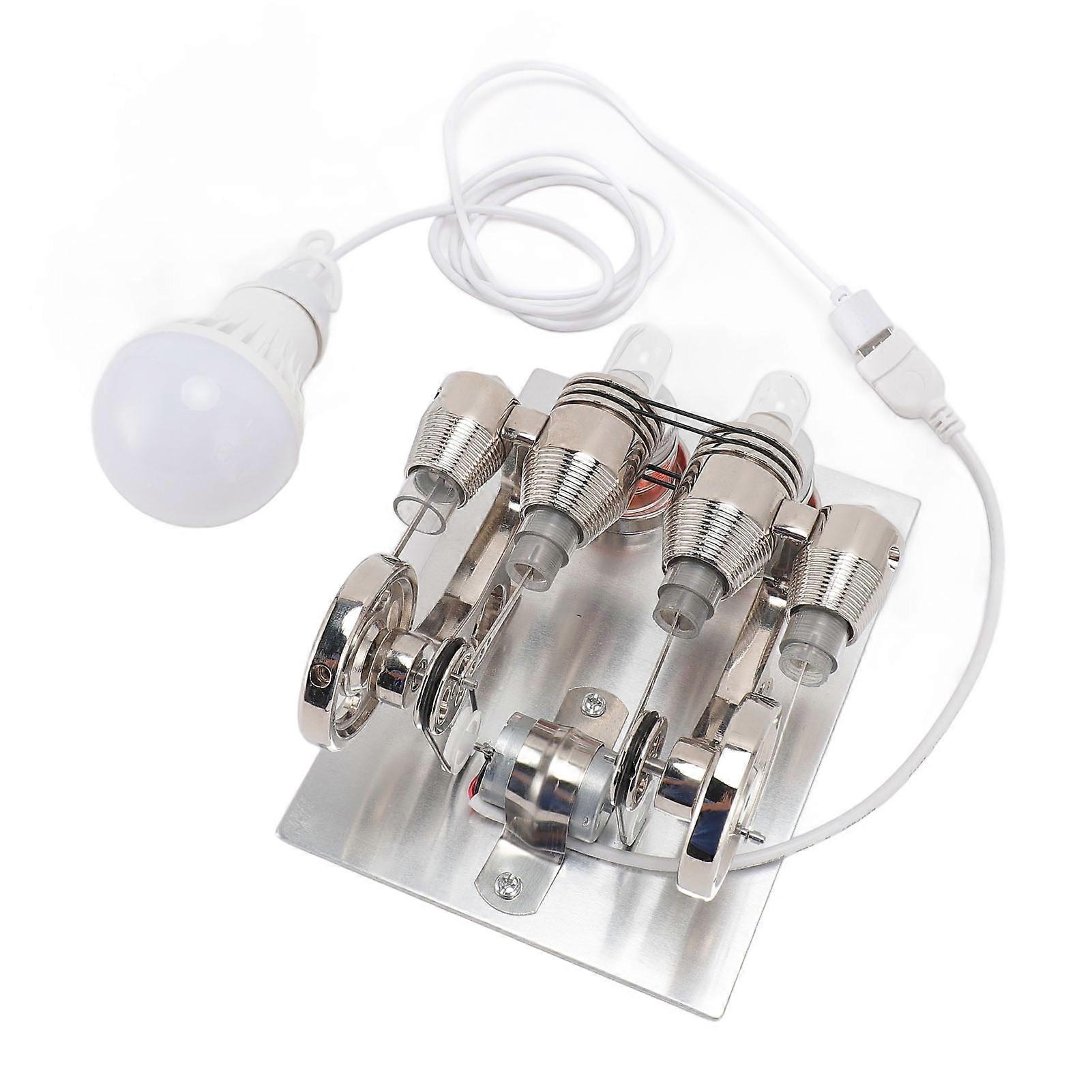 スターリングエンジンモデルスターリング科学物理モデル教育LEDスターリングエンジンモーター玩具物理学実験室子供向け教育モデル