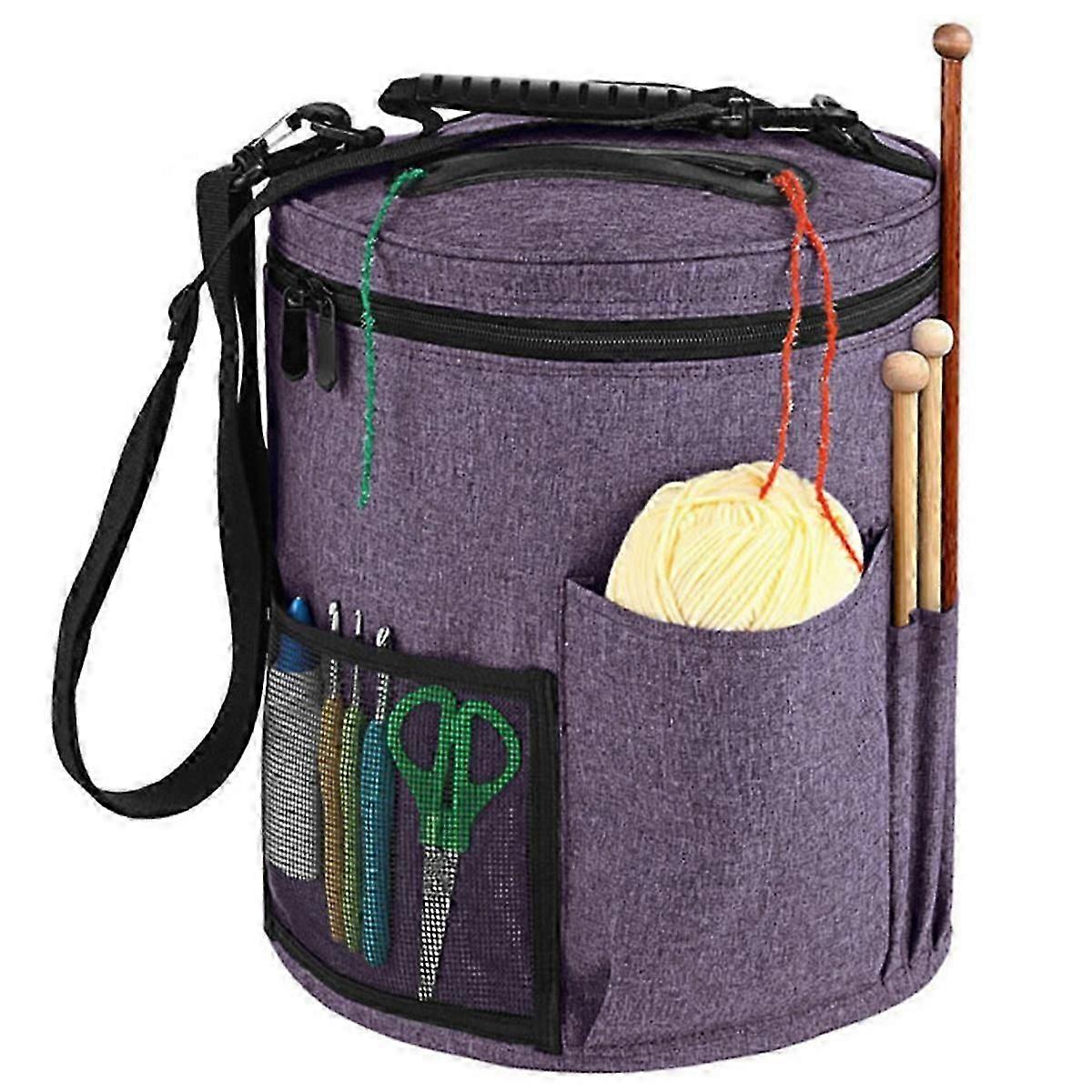 unique Yarn Storage Bag 11x13in Organizer Handle Shoulder Strap A