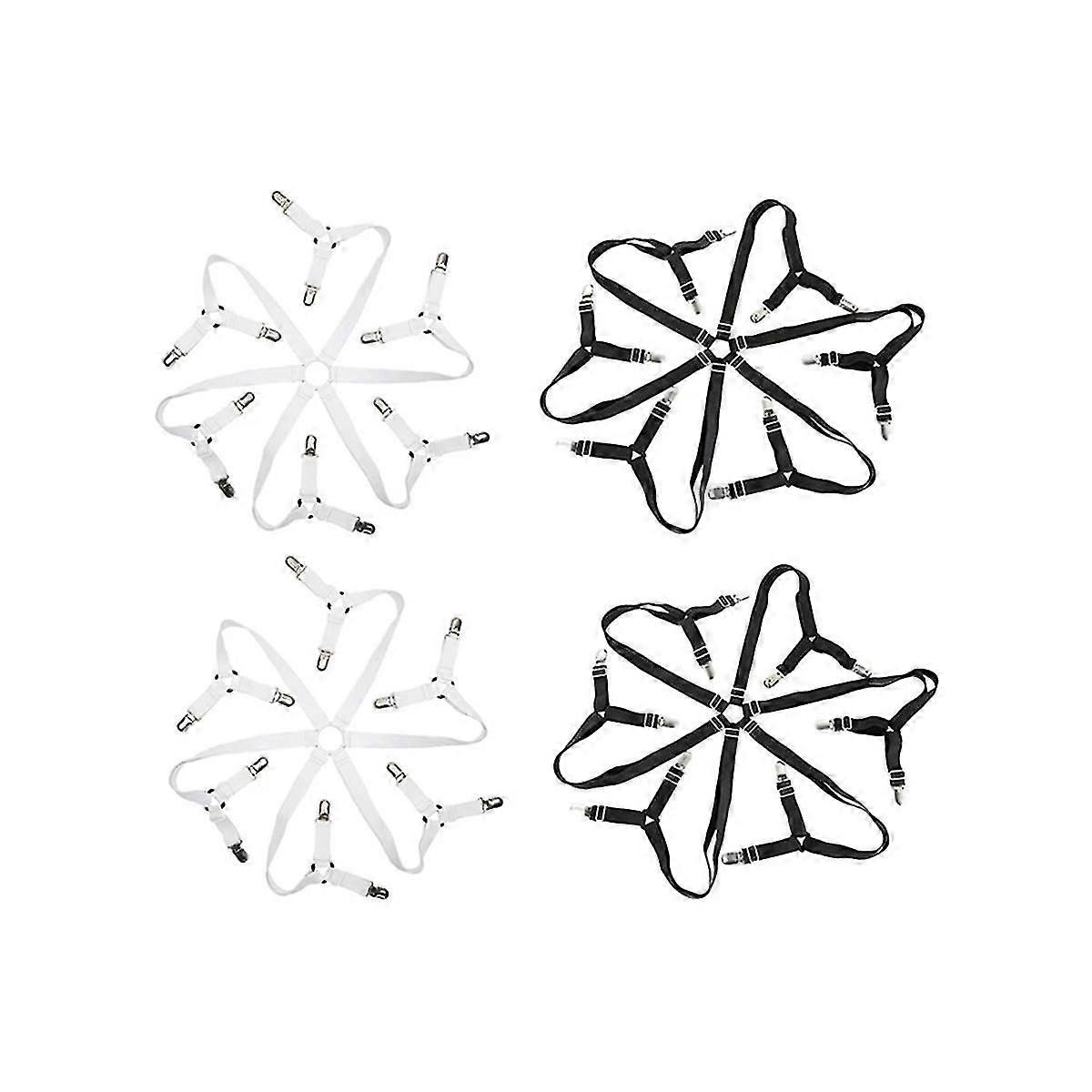 4pcs Sheet Holder Adjustable Elastic 12 Clips To Fix Mattress Cover Blanket Clips To Fix Non- Strap