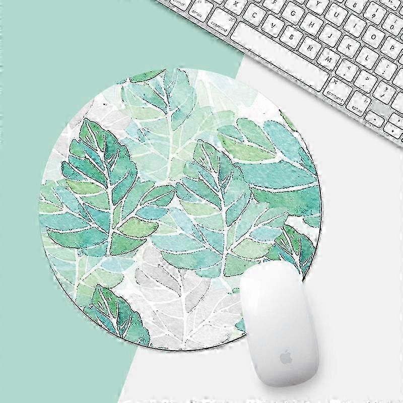 Green Sunflower Pattern Circular Mouse Pad, Diameter: 22cm