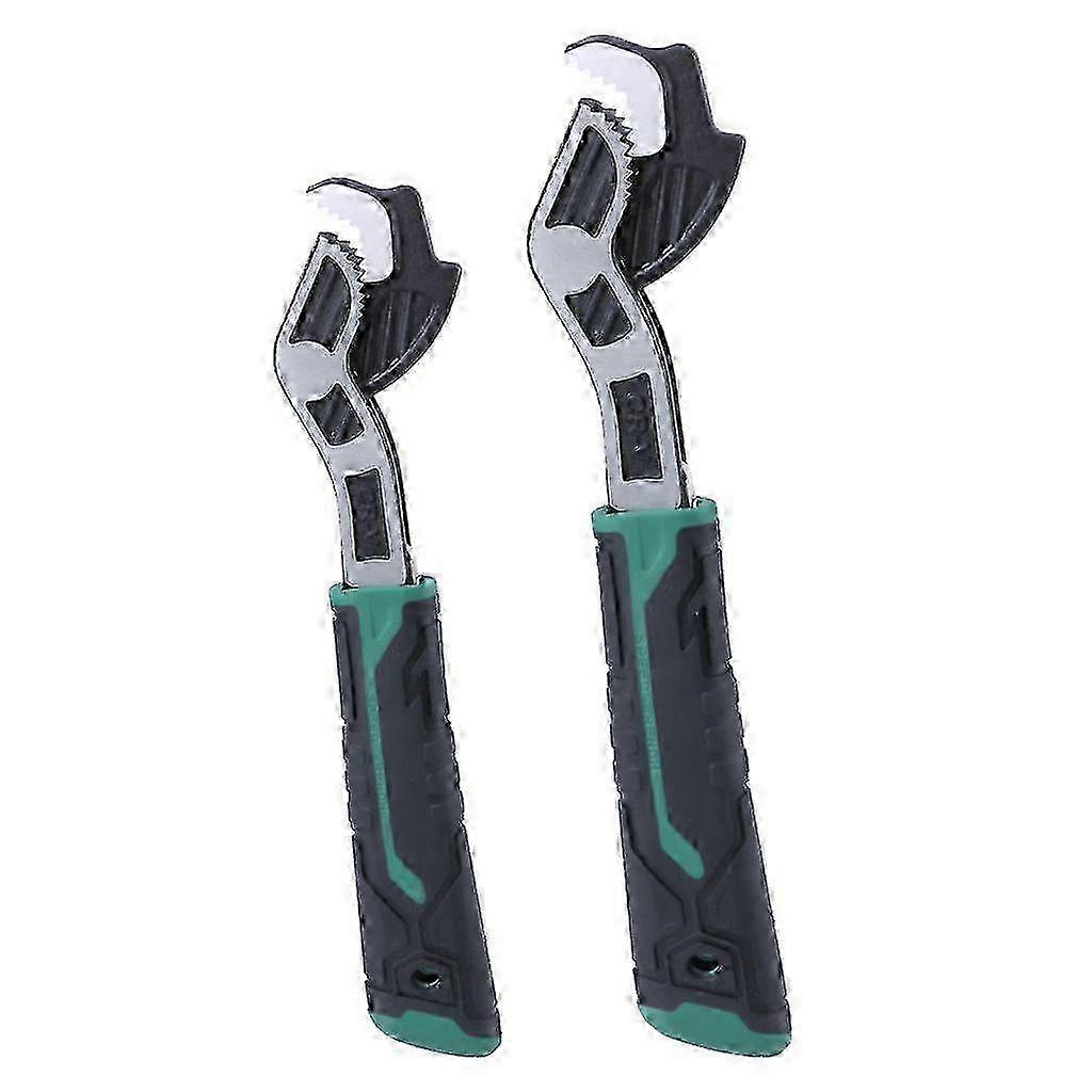 2-Piece Quick Adjust Pipe Wrench Set with Secure Grip - Adjustable Wrenches for Kitchen & Bathroom Use