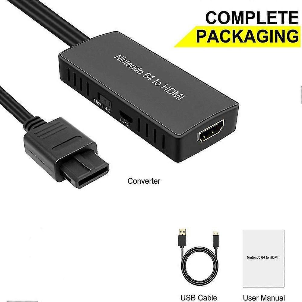 N64 To Hdmi Converter Adapter Hd Link Cable For Gamecube Super Nes Snes
