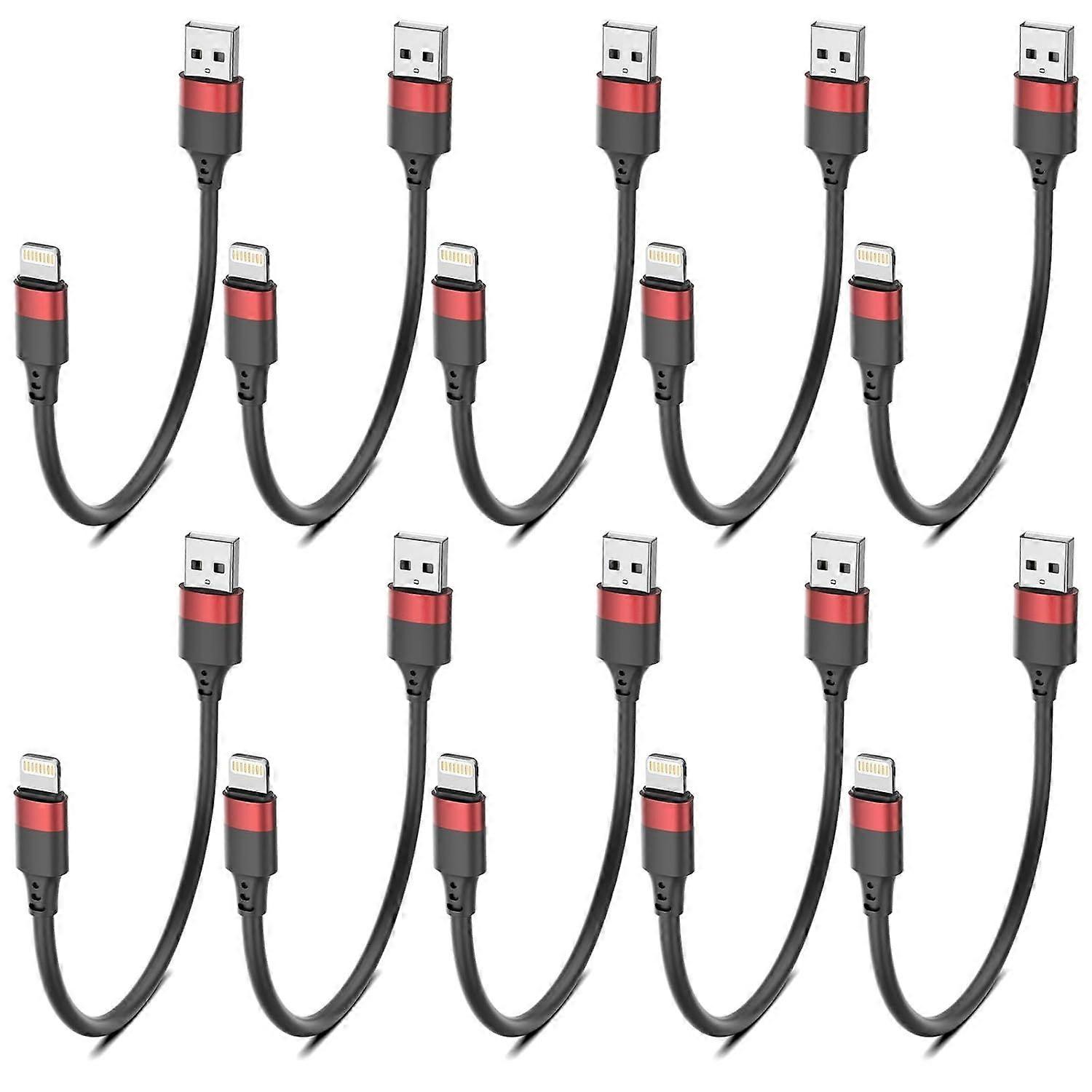 6 inch Short Lightning Cable Bulk 10Pack, [MFi Certified] Multipack 0.5ft iPhone