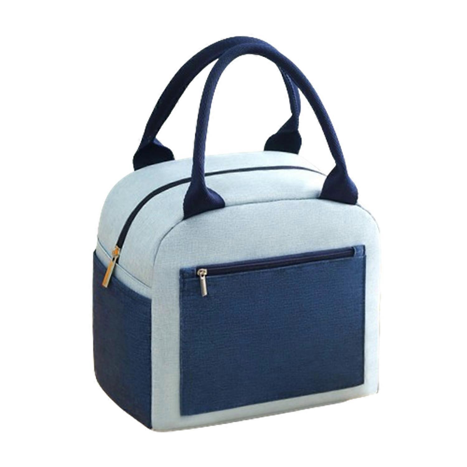 Portable Insulated Lunch Box Bento Pouch Lunch Bag,Blue