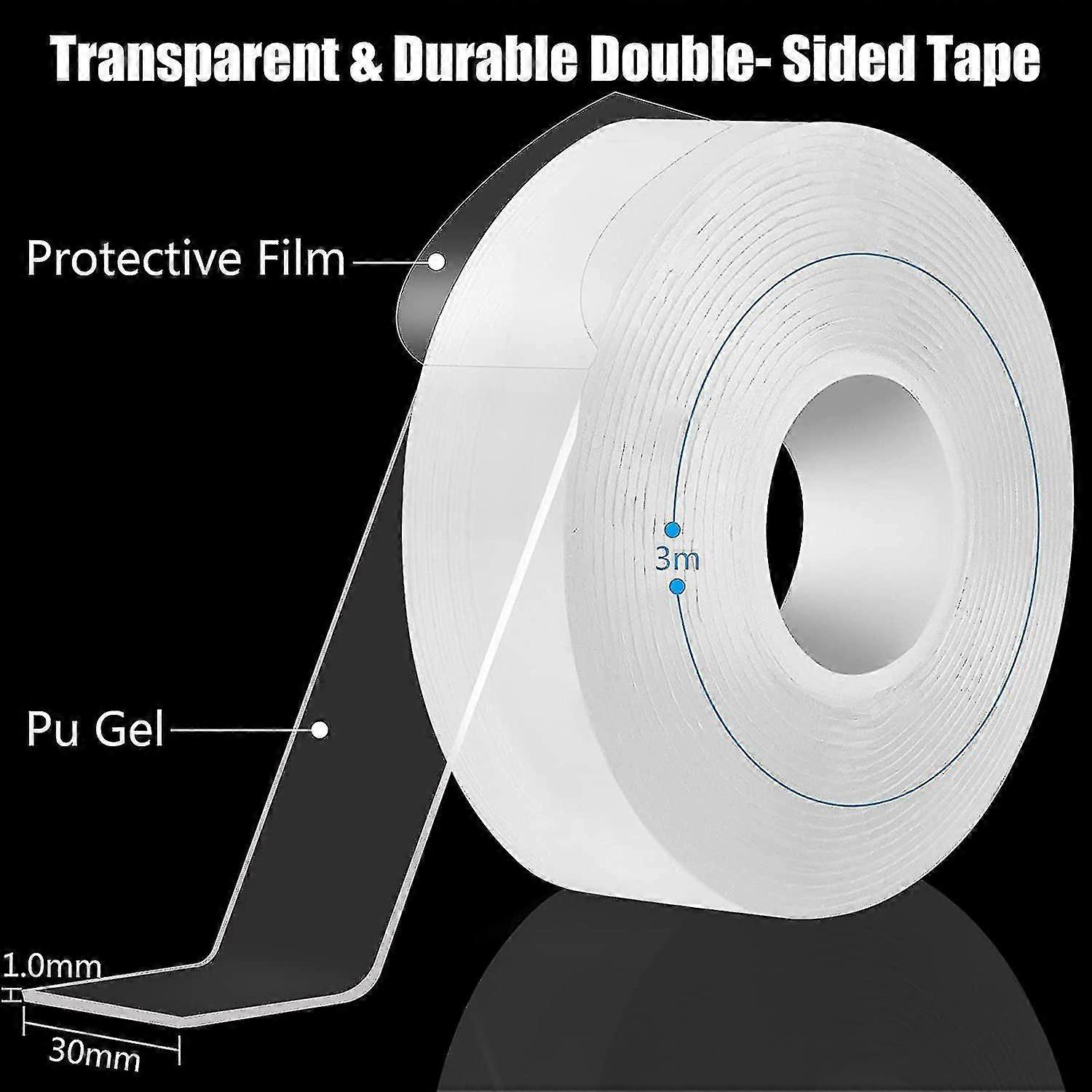 Ruban adhésif double face Nano Réutilisable Lavable Transparent Traceless Tape