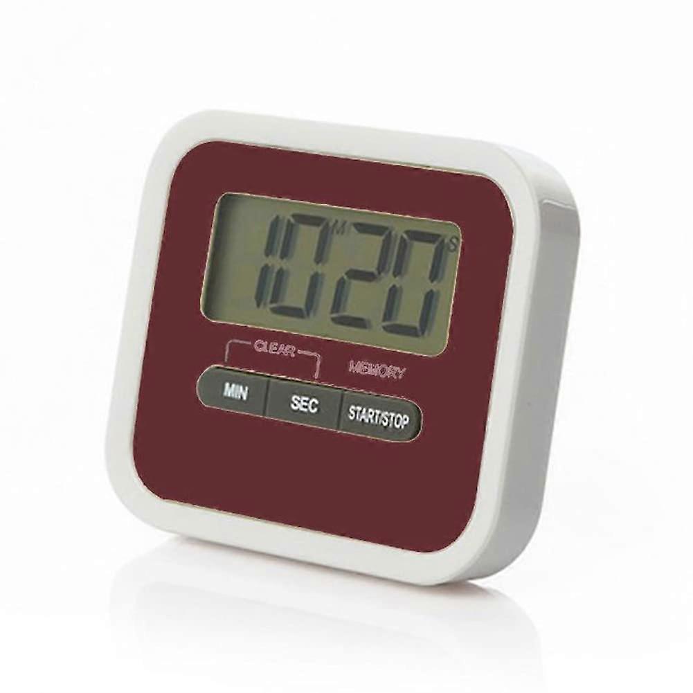 Digital Kitchen Timer with Magnetic Back, Large Bright Display, Countdown and Stopwatch for Cooking Baking (Red)