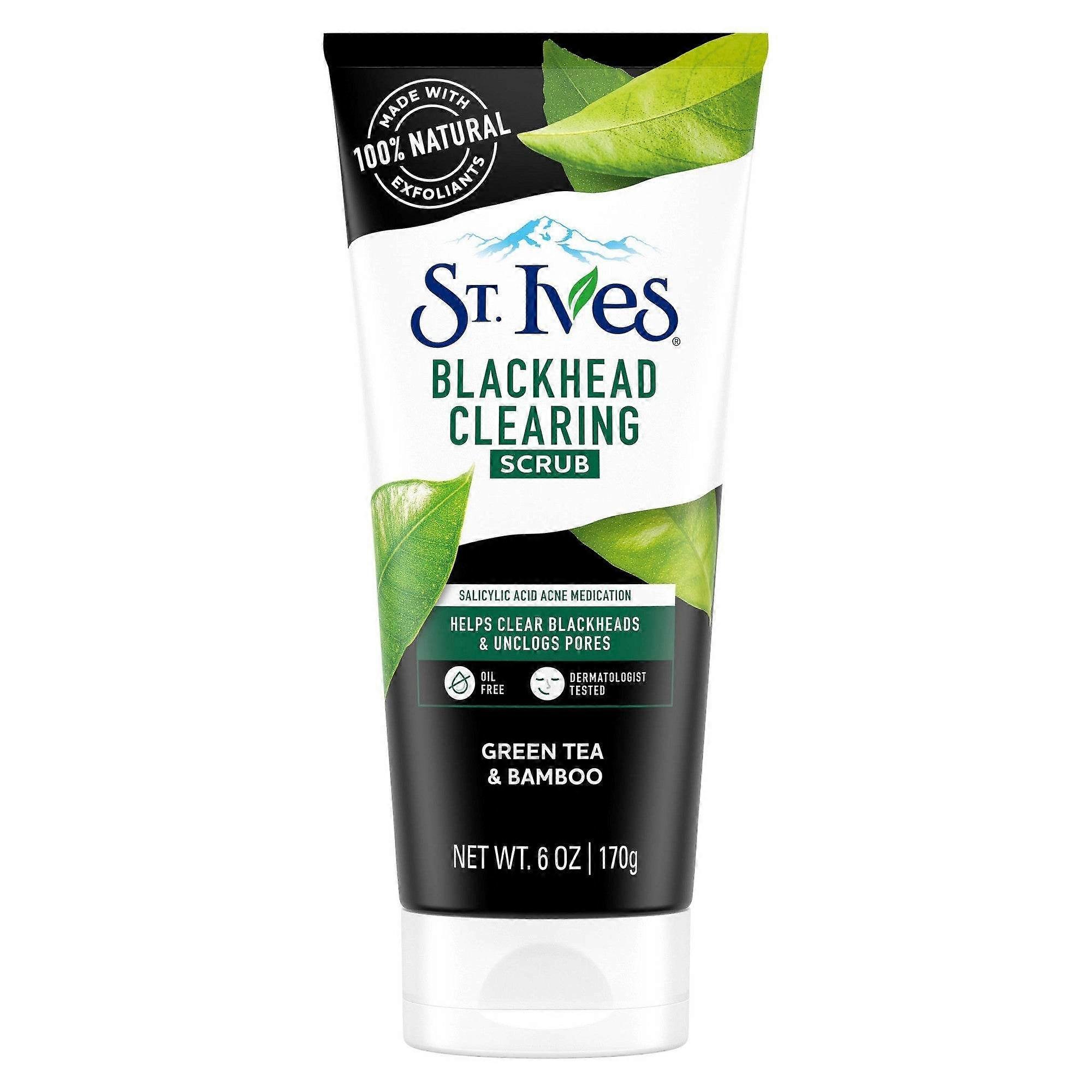 St. Ives Blackhead Clearing Face Scrub, πράσινο τσάι και μπαμπού, 6 ουγκιές
