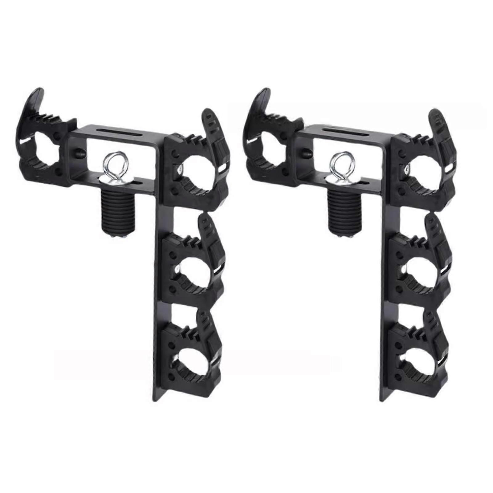 Universal UTV Bed Organizers Stand With Adjustable Rubber Clamps Holds Up To 4 Tools For Round Anchoring Holes Vehicles Multicolor