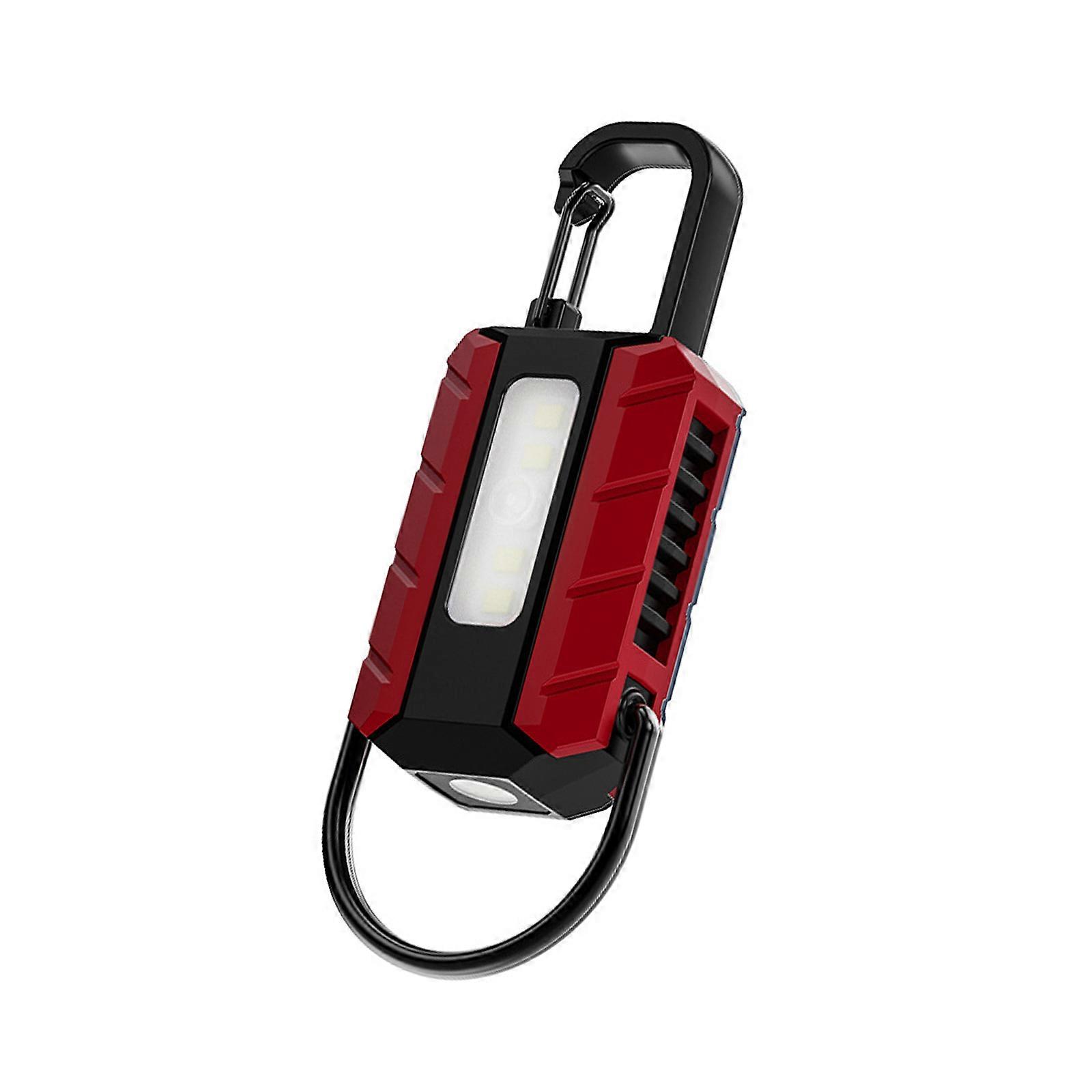 Small LED Flashlights USB Rechargeable Torches Keychain Lamp Portable Pocket Outdoor Camping Working Light Enduring  Red