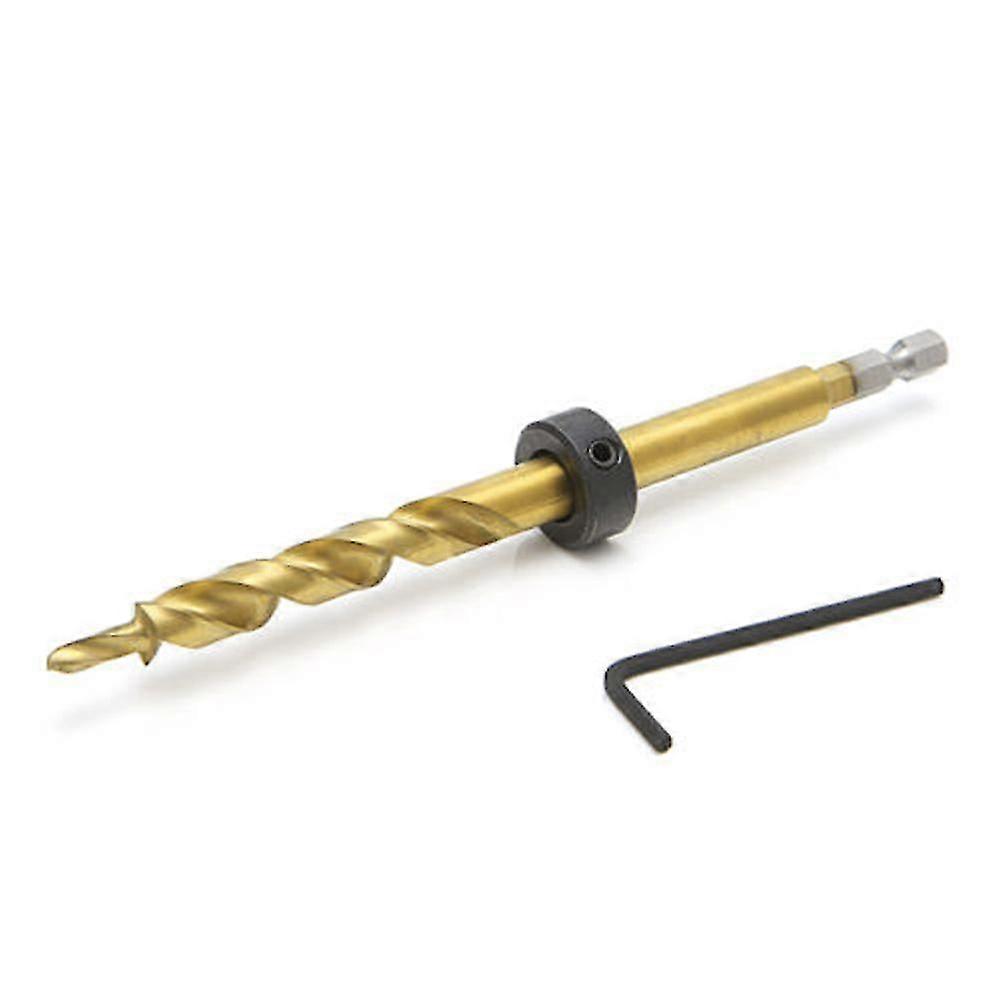 Hex Pocket Hole 3/8 Step Drill Bit+stop Collar Set Guide