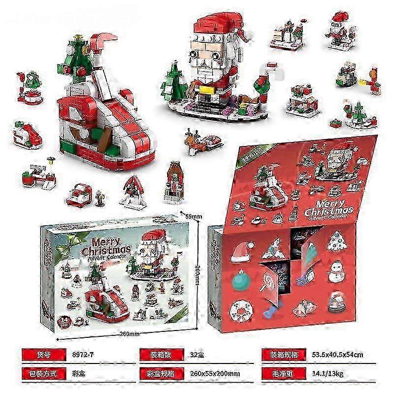 Christmas Puzzle Toy Advent Calendar for Children with Building Blocks
