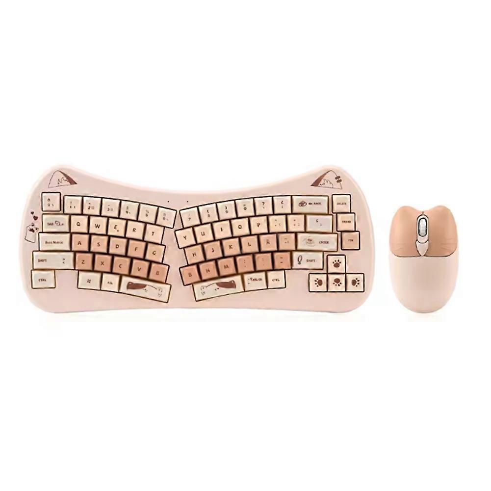 68 Key Cat Ear Mechanical Keyboard Kit Acrylic Stacking Colorful Cute Girl Wireless Office Gaming Keyboard Mouse