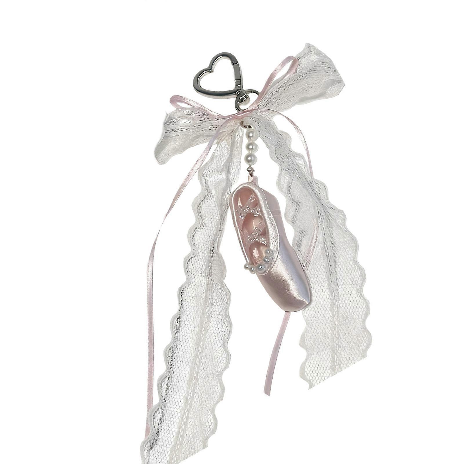Unique Pearls Lace Bowknot Bag Charm Featuring Portable Sturdy Fabric and Strawberry Styles for Daily Casual Use  Pink