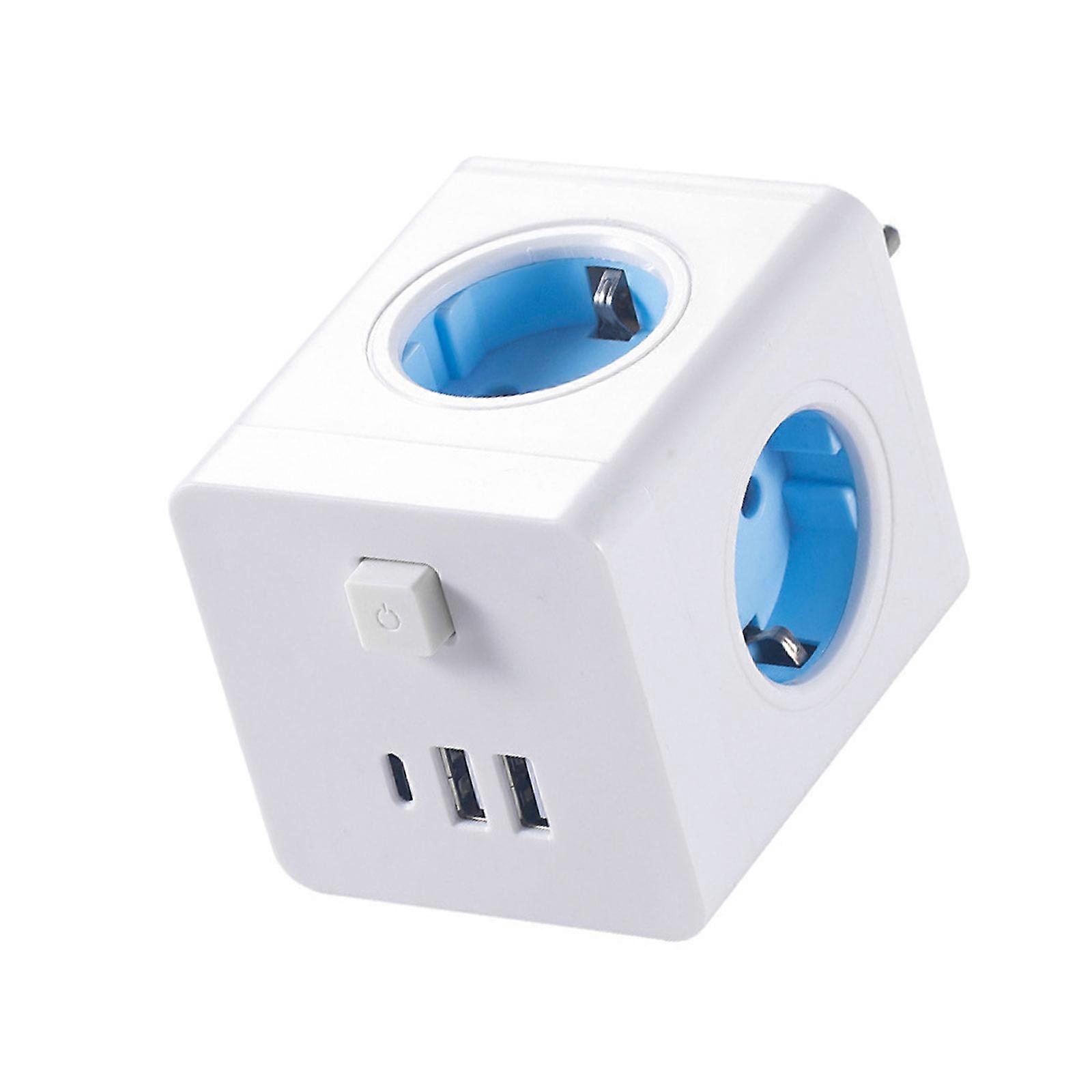 Practical Sturdy PC  Materials Energy Efficient Power Strips with 3 USB Port and 3 ACOutlets for Most Home Daily Use Multicolor