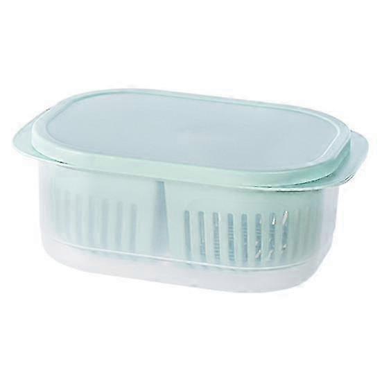 Large Refrigerator Storage Box with Detachable Drain, Dustproof Basket