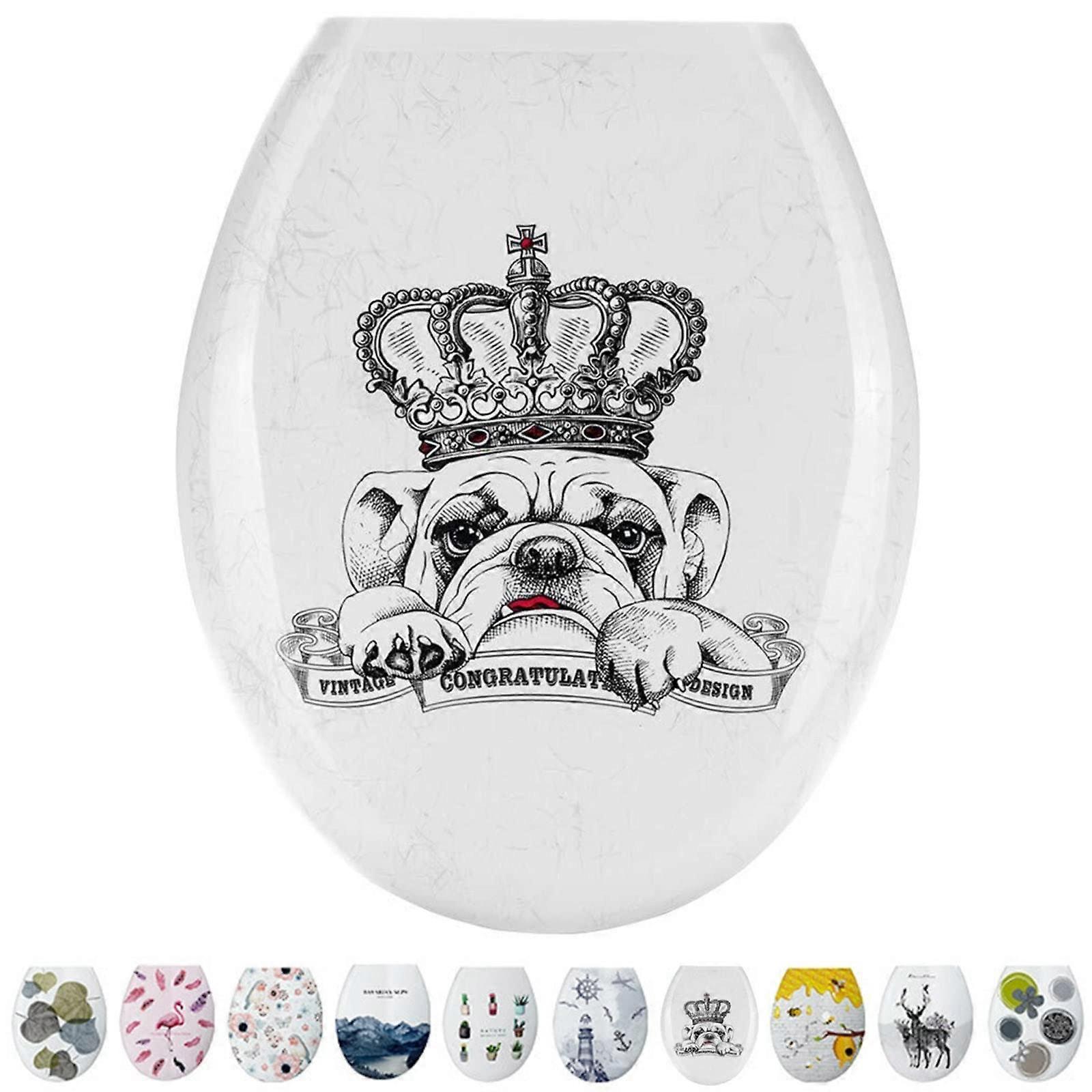 Soft Close Oval Toilet Seat with Quick Release, 3D Printed Design, Universal Fit for Bathroom