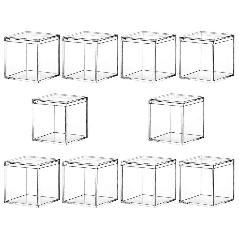 Acrylic Box with Lid Square Shaped Candy Storage Case for 14Pcs