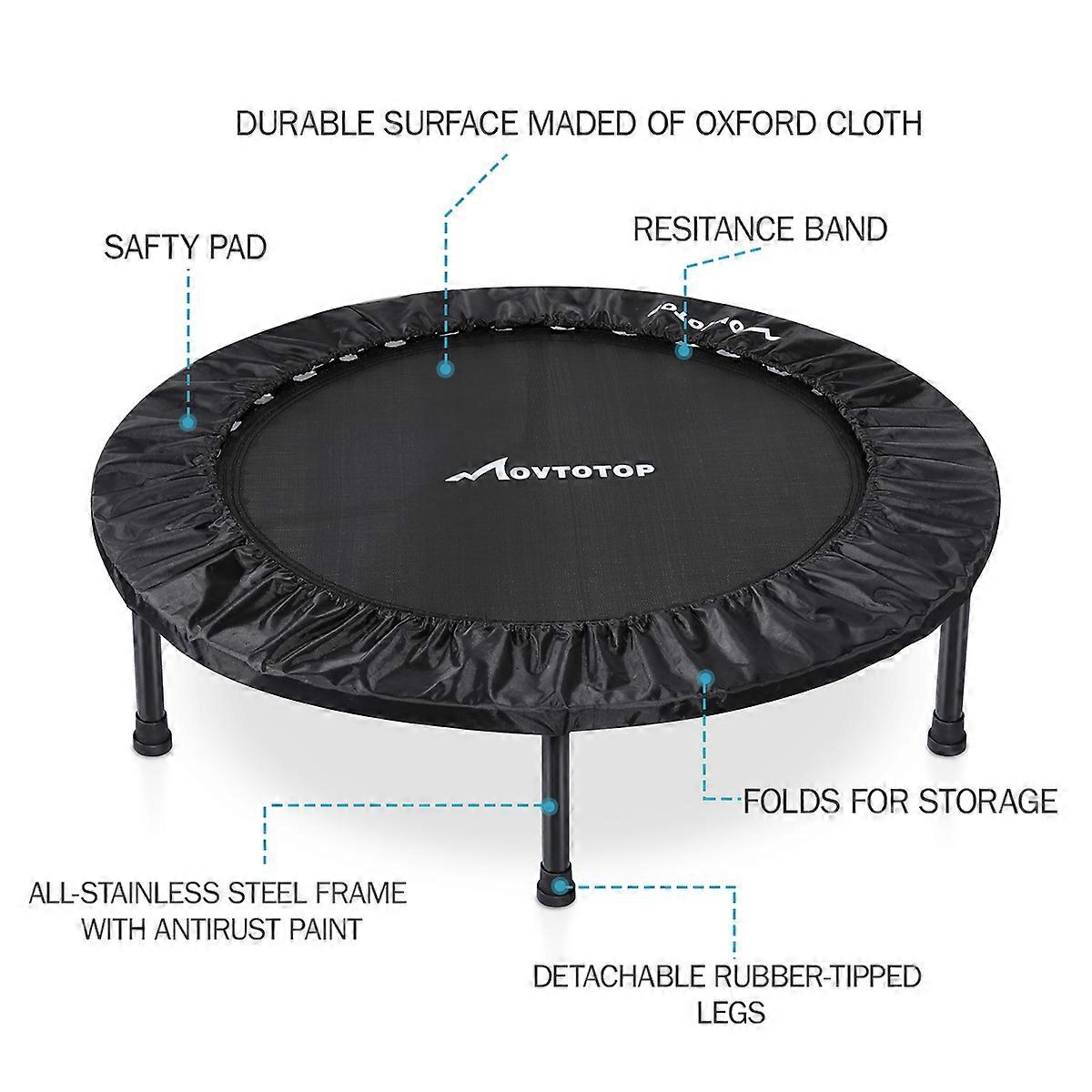 Folding Design Trampoline Exercise Equipment For Adults Enhancing Bone Density Improvement With Rustproof Springs 1Set