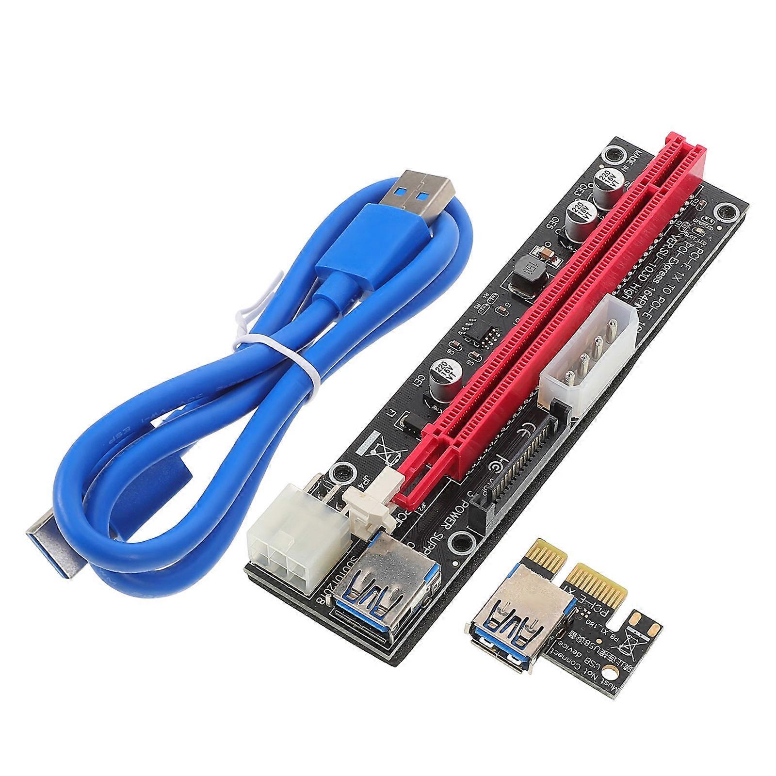Pcie Riser Card for Mining with Power Cable and LED Indicator 4Pcs for GPU Stability