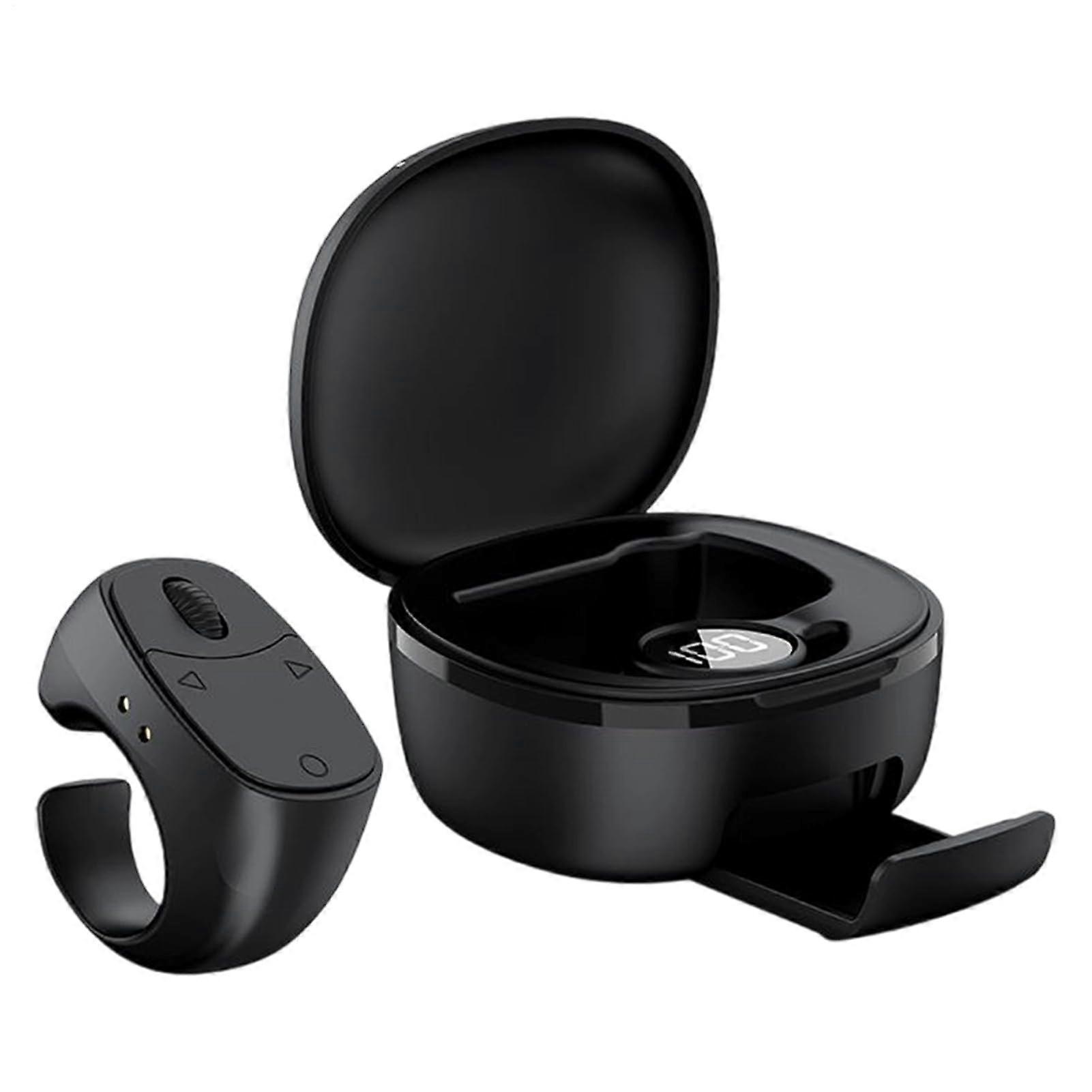 Page Turner Thumb Ring, Lightweight Reading Helper, Remote Control Ring Clicker For Video Players And Tablets, Black