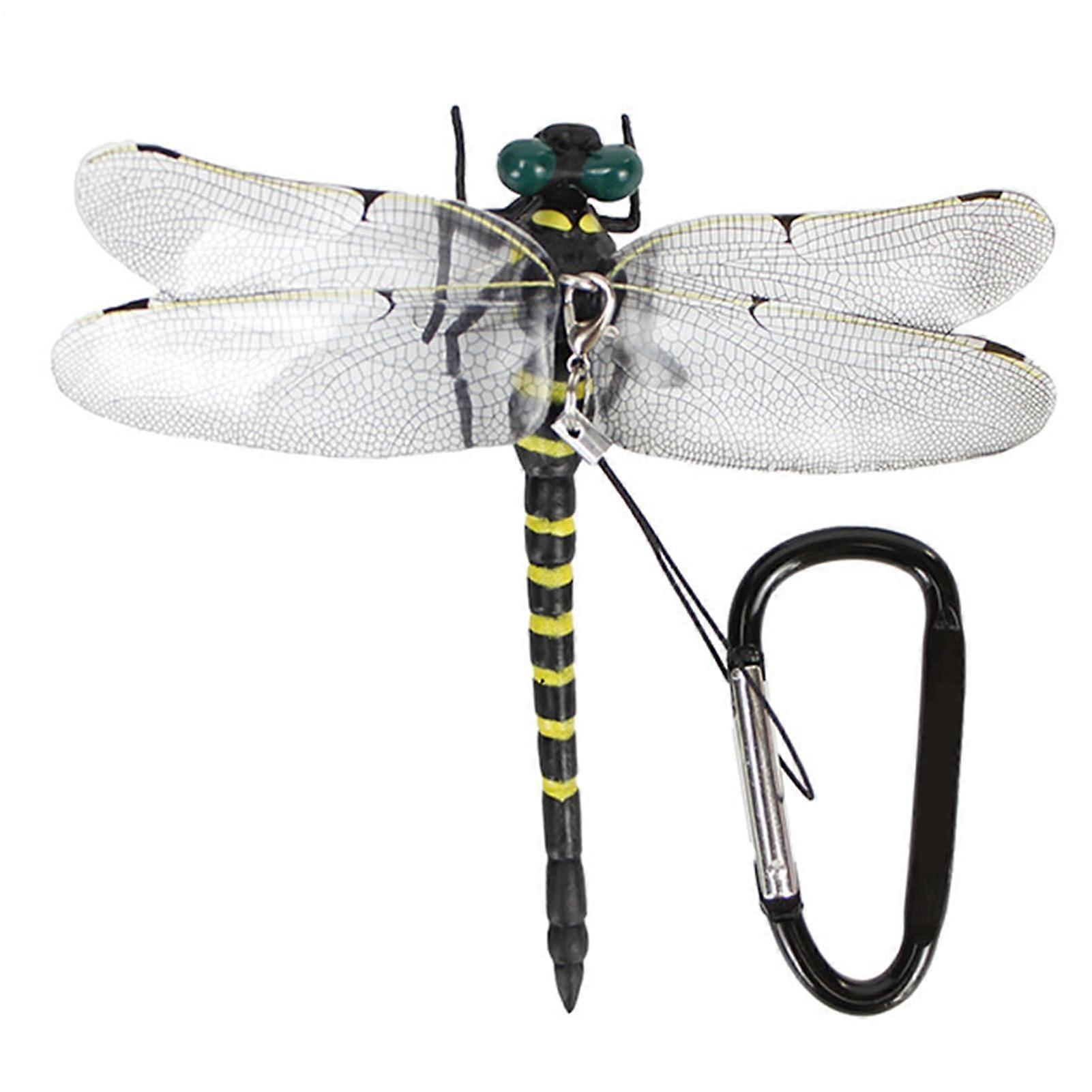 Fake Dragonfly Decoration Clip with Realistic Nature Detailing for Hats and Camping Fly Repelling