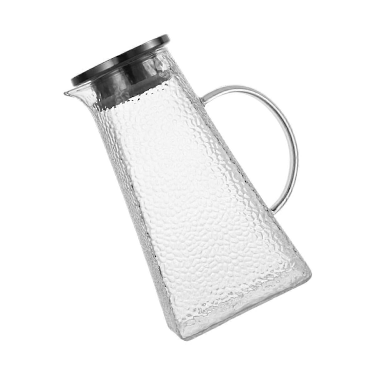 Glass Water Pitcher with Lid Large Capacity Clear Jug for Hot and Cold Drinks Tea Juice Water