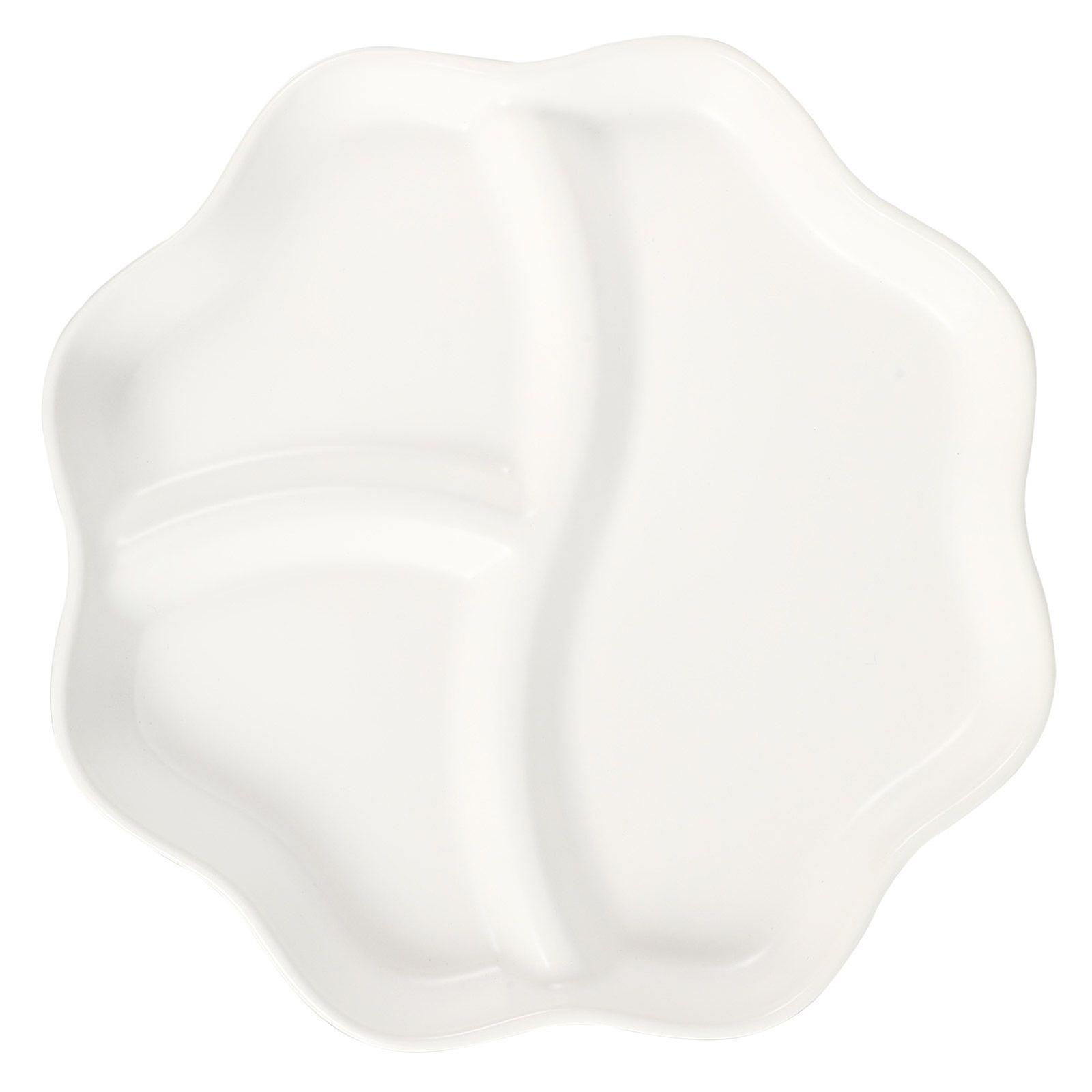 1 Pc Creative Ceramic Breakfast Plate Three-grid Plate Quantitative Plate