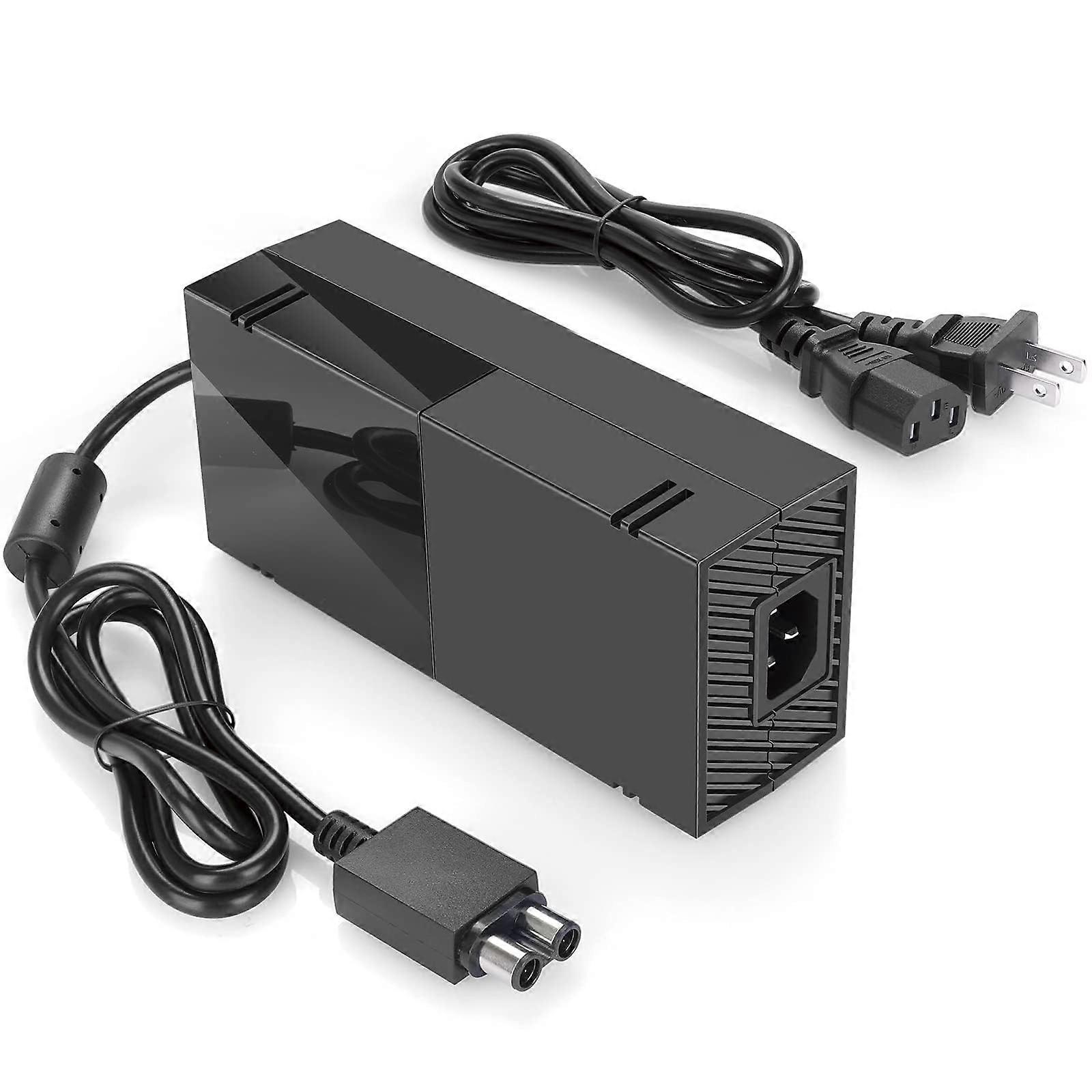 Power Supply Replacement with Power Cord, Low Noise, 100240V AC Adapter, LED Indicators for Xbox One
