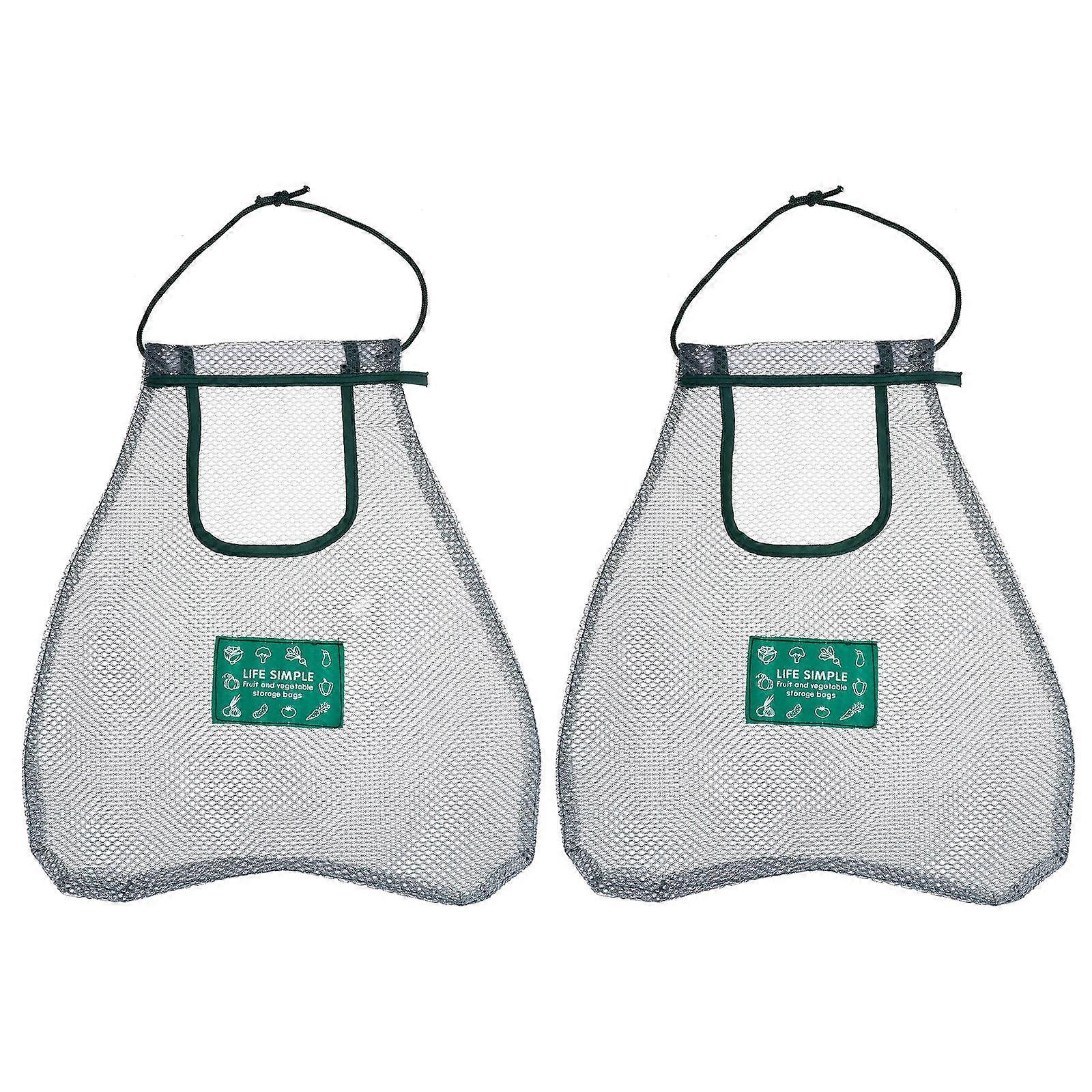Hanging Storage Food Bags Reusable Rectangular Shape For Household Users Dacron Mesh Material 29X29X1.5CM 2Set