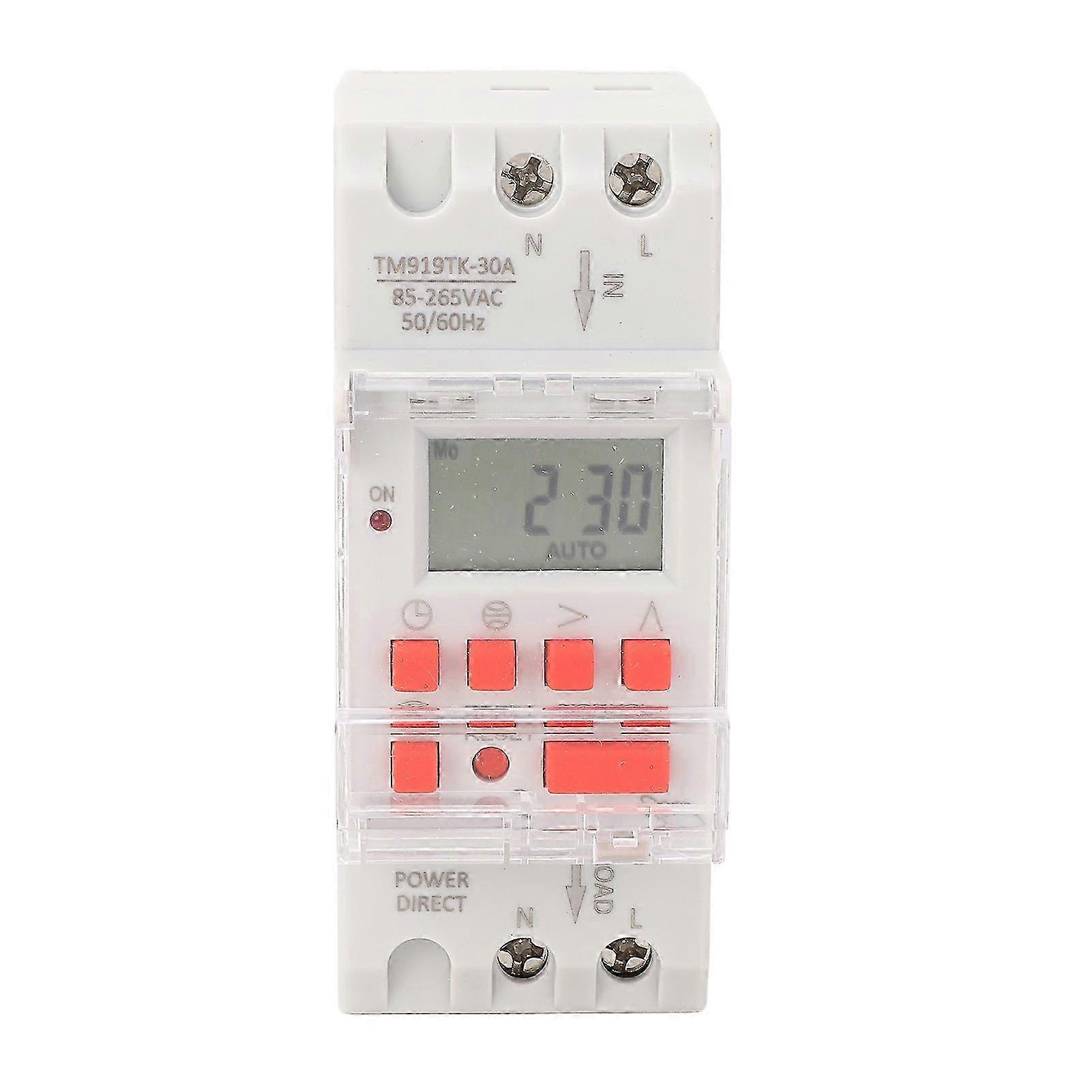 25-26 7 Days Programmable Timer Switch Digital LCD Display Electronic Countdown 24 Hours TM919TK-30A