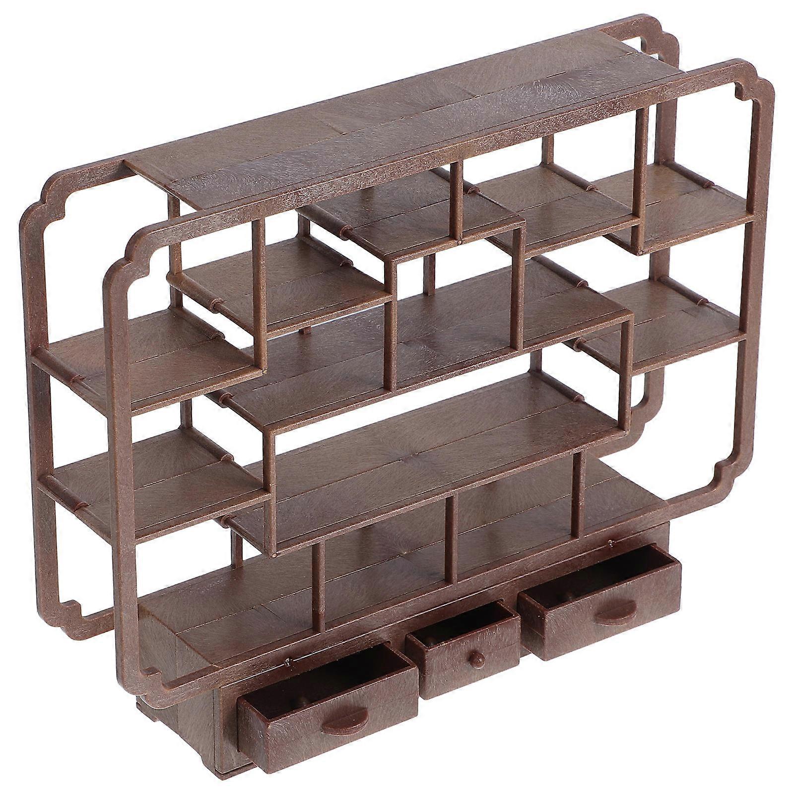 Mini Dollhouse Accessories Plastic Display Shelf for 5Pcs Storage Rack