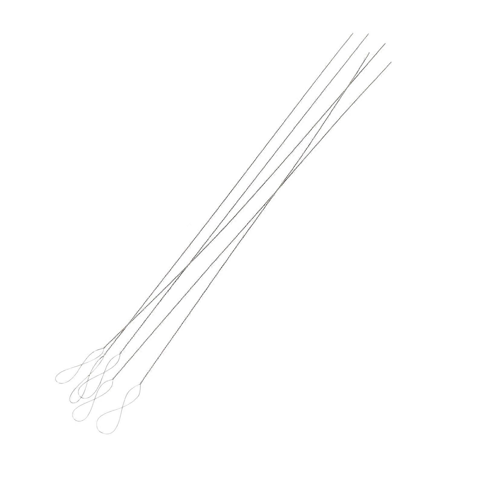 Silver Beading Needles Iron Wire Embroidery Needles for Threading 5Pcs