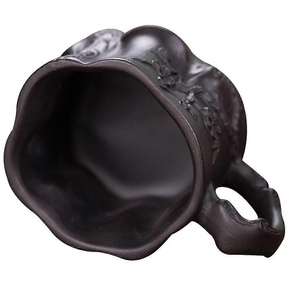 Retro Tea Mug with Handle for Tea Drinking 4Pcs Brown Ceramic Cups