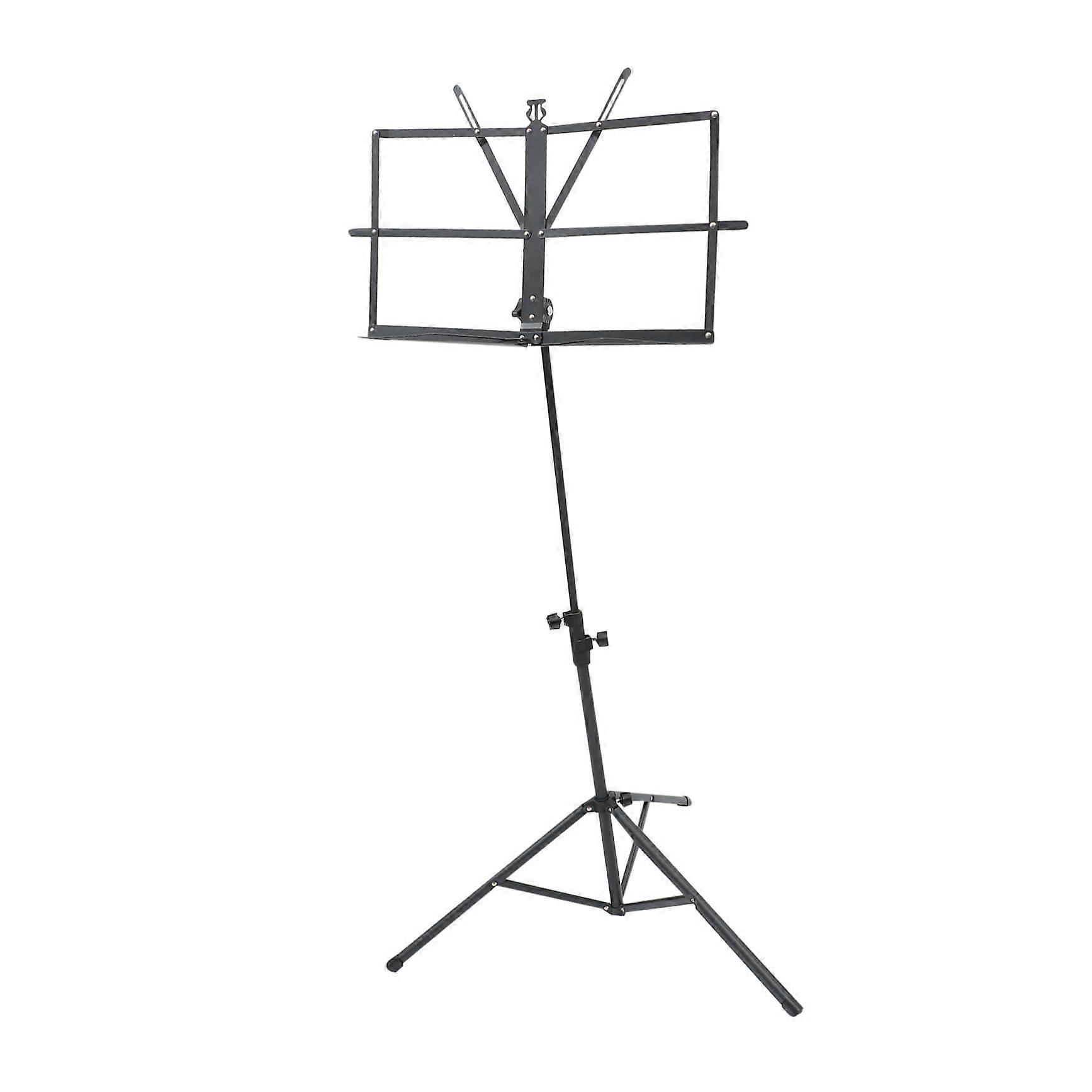 Adjustable Folding Music Stand with Secure Sheet Clips and Stable Tripod Base for Musicians
