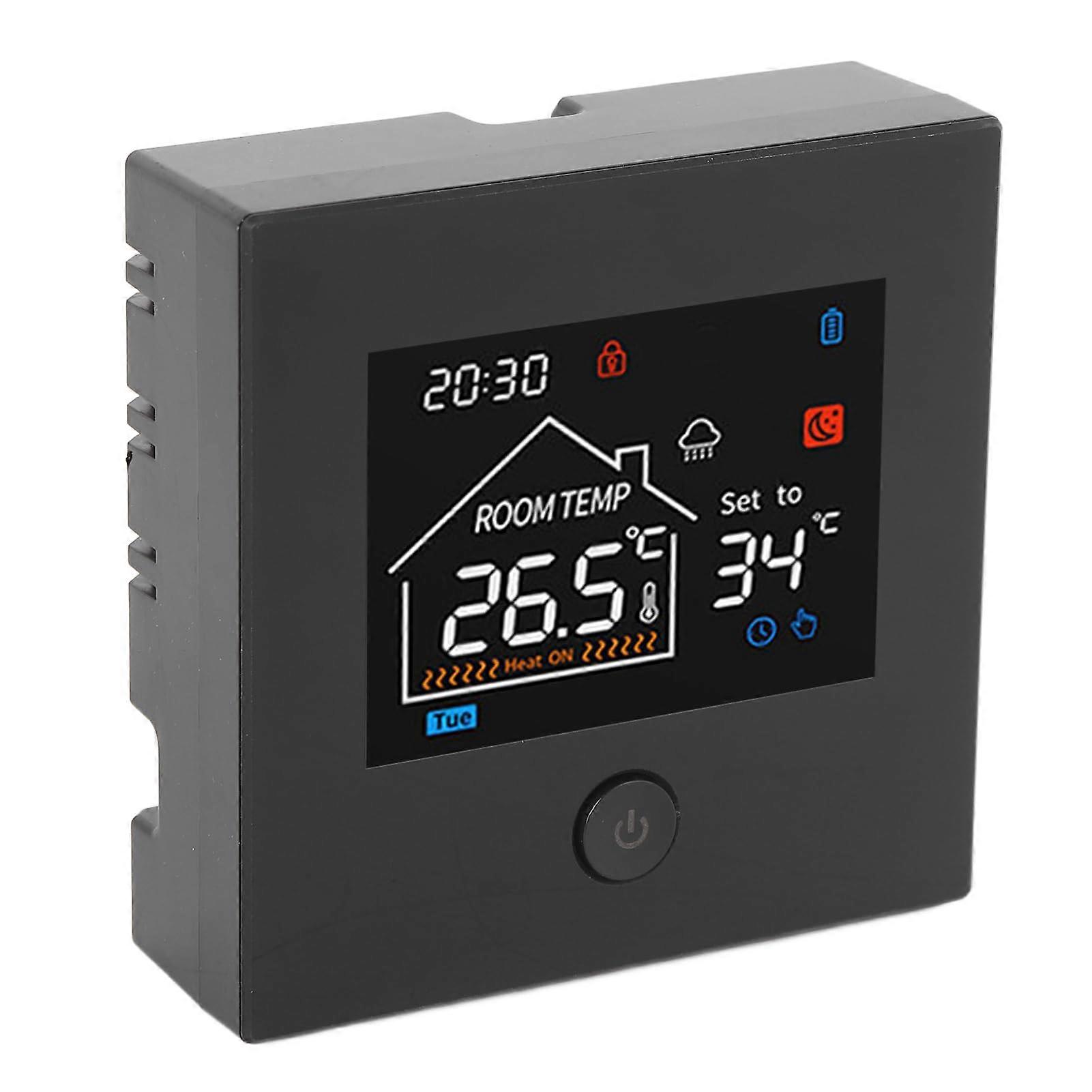 Smart Thermostat with LCD Display, Battery Powered, Programmable Heating Controller for Home and Boiler