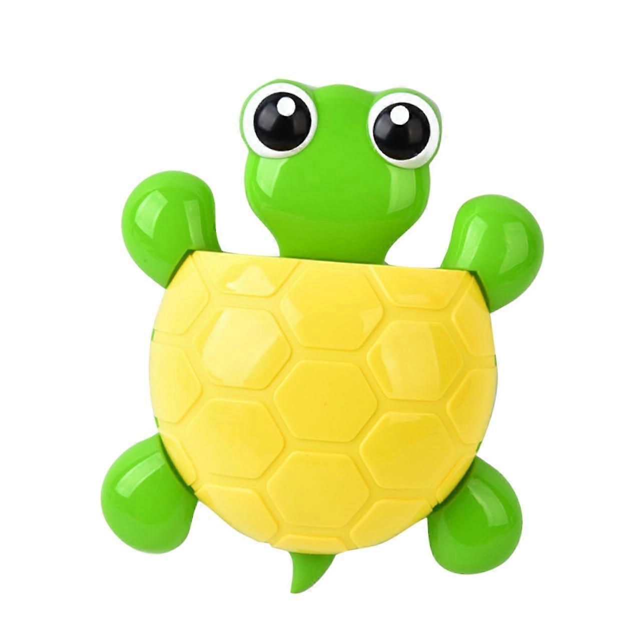 Toothbrush Holder with Strong Suction, Cute Yellow Turtle Wall Mount Bathroom Organizer, 2pcs