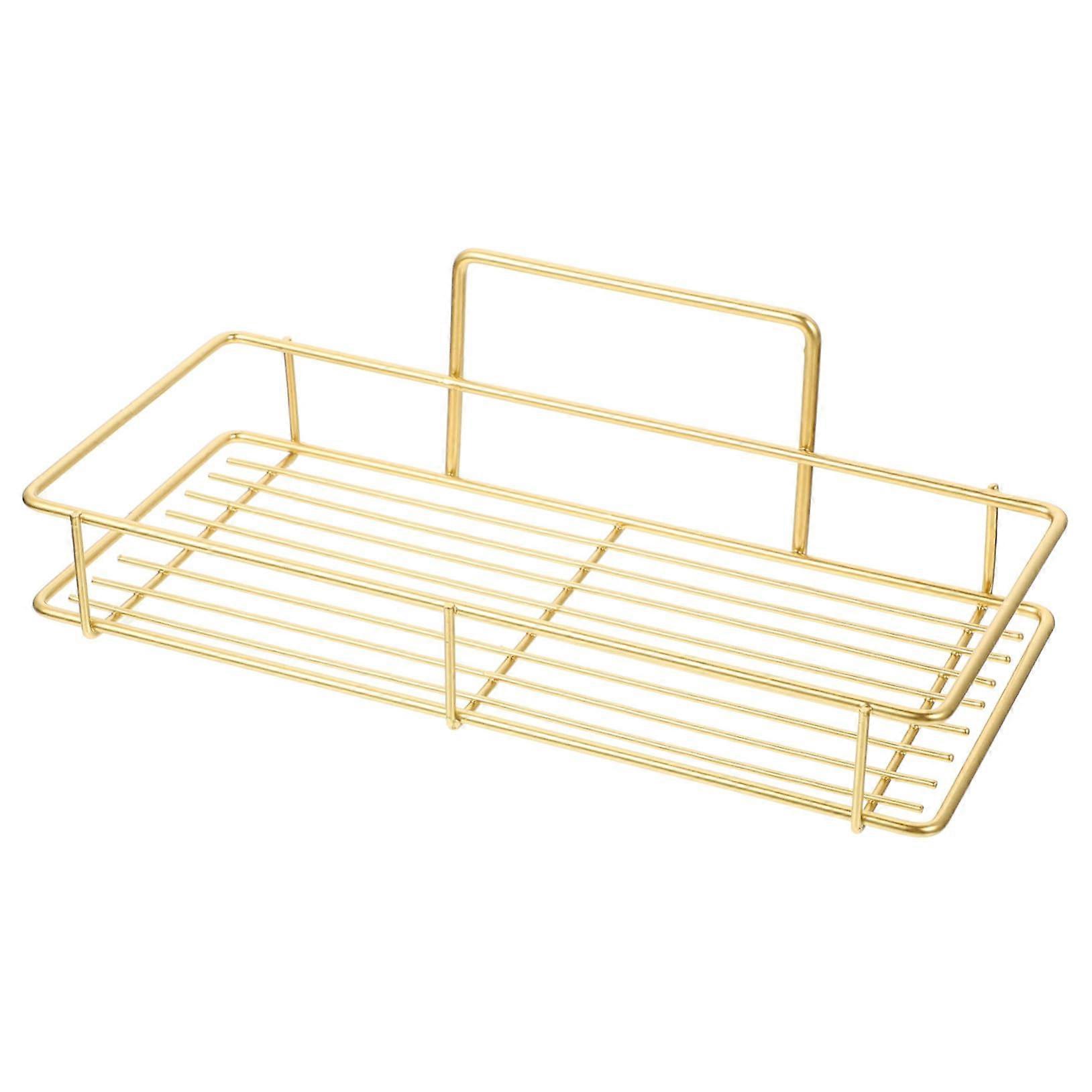 No Drill Shower Shelf Rustproof Gold Bathroom Organizer Rack for Shampoo Soap Razor Storage