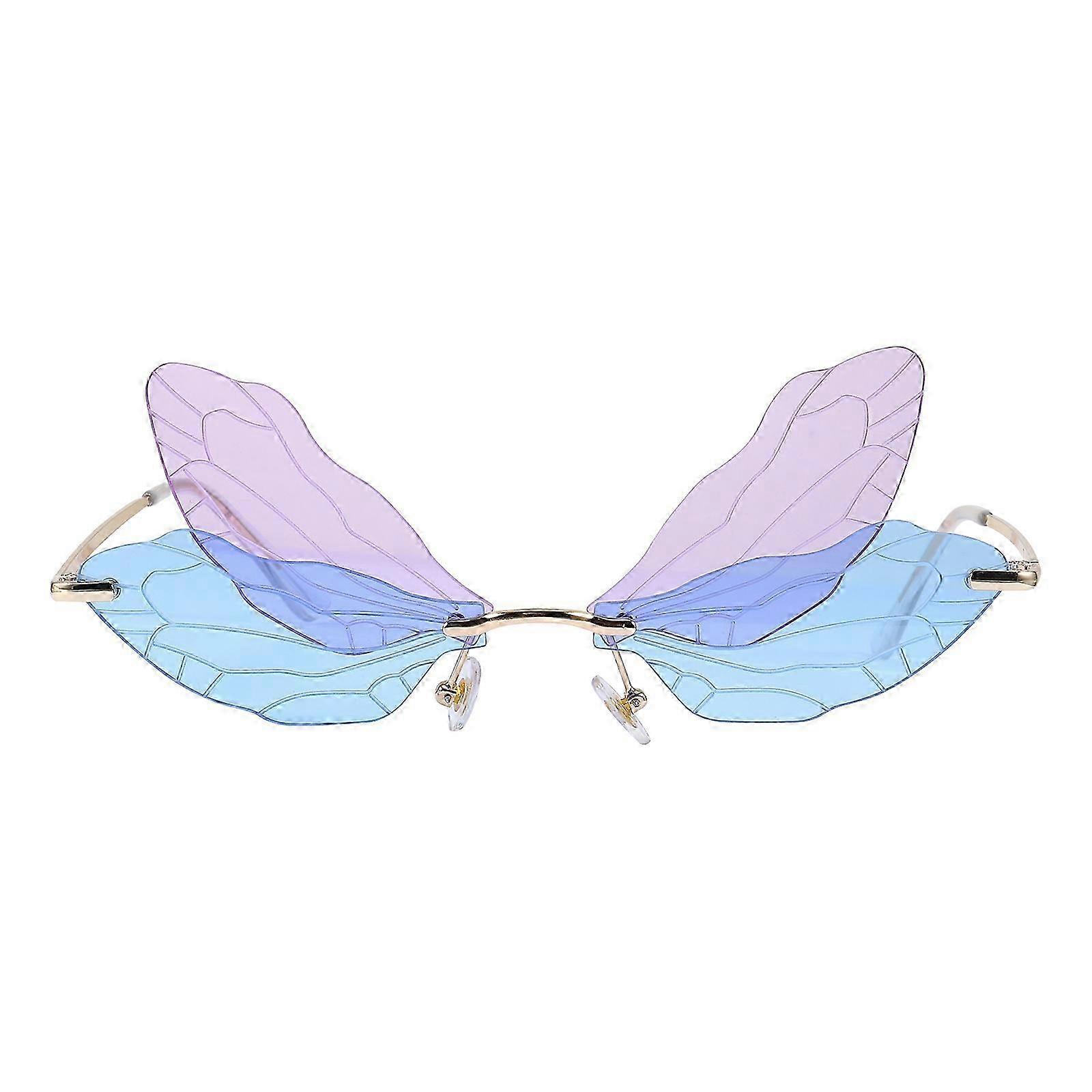 Stylish Rimless Dragonfly Wing Irregular Sunglasses (1 Pair)