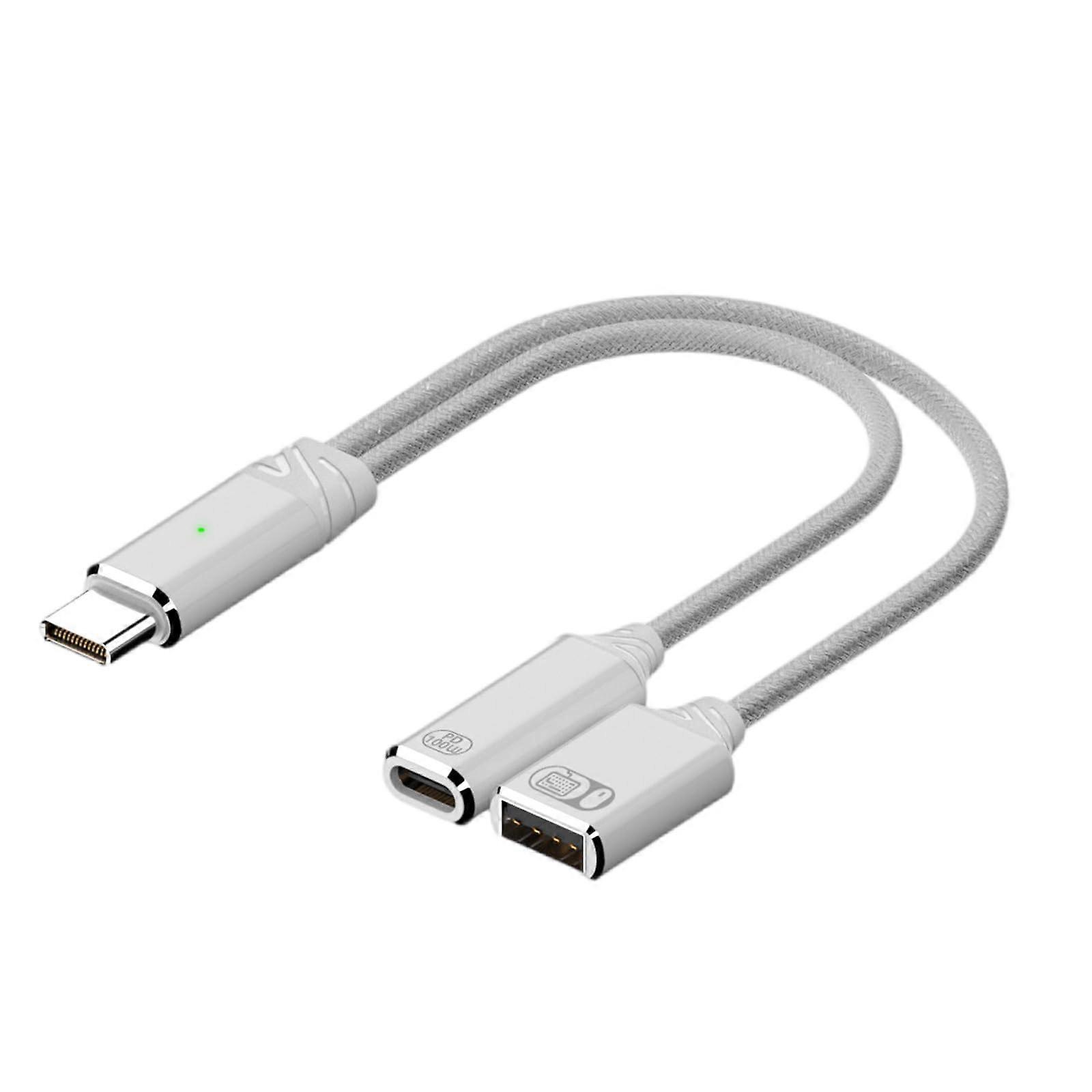 USB C Adapter 2 in 1 Splitter with USB and Type C Ports Fast Charging and Speed Data Transfer