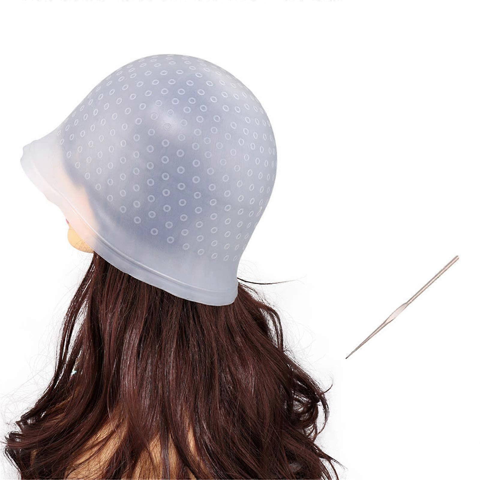 Hair Highlighting Cap with Hook, Reusable Silicone for Precision Strand Selection and Salon Use