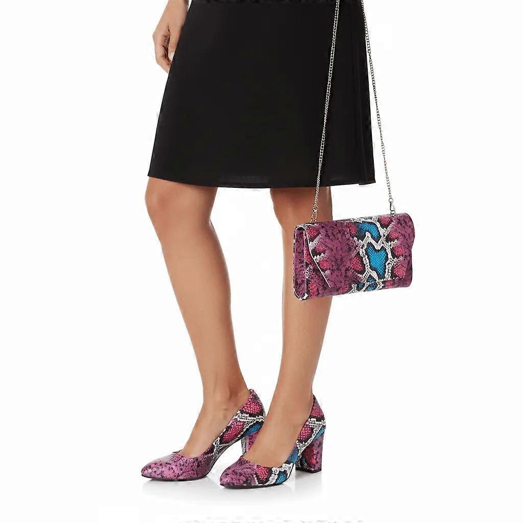 Rosa matchende veske og pumps-sett til dame